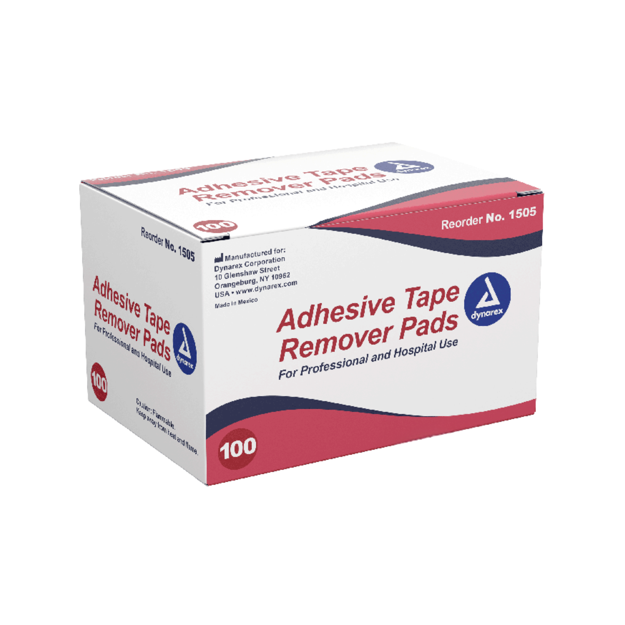 Dynarex, Adhesive Tape Remover, Gentle and Convenient Removal of Medical Tapes, 100 Count Pads