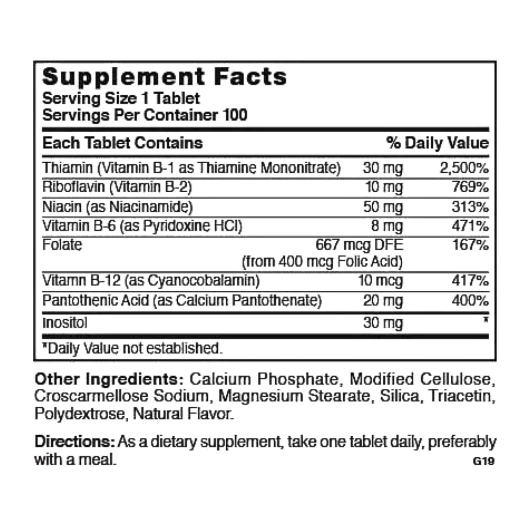 Nature's Blend, B Complex Tablets, Energy & Metabolism Support, 100 Count - Pharmaful