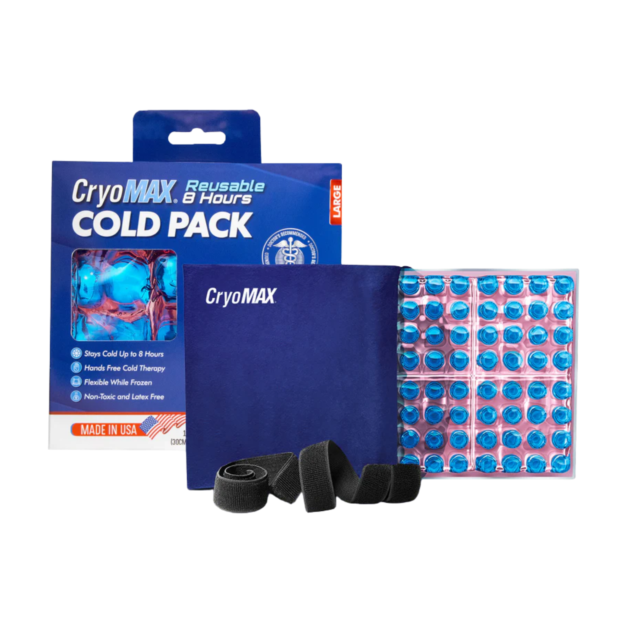 CryoMAX, Reusable Cold Pack, Long-Lasting 8-Hour Cold Therapy for Pain Relief, Large