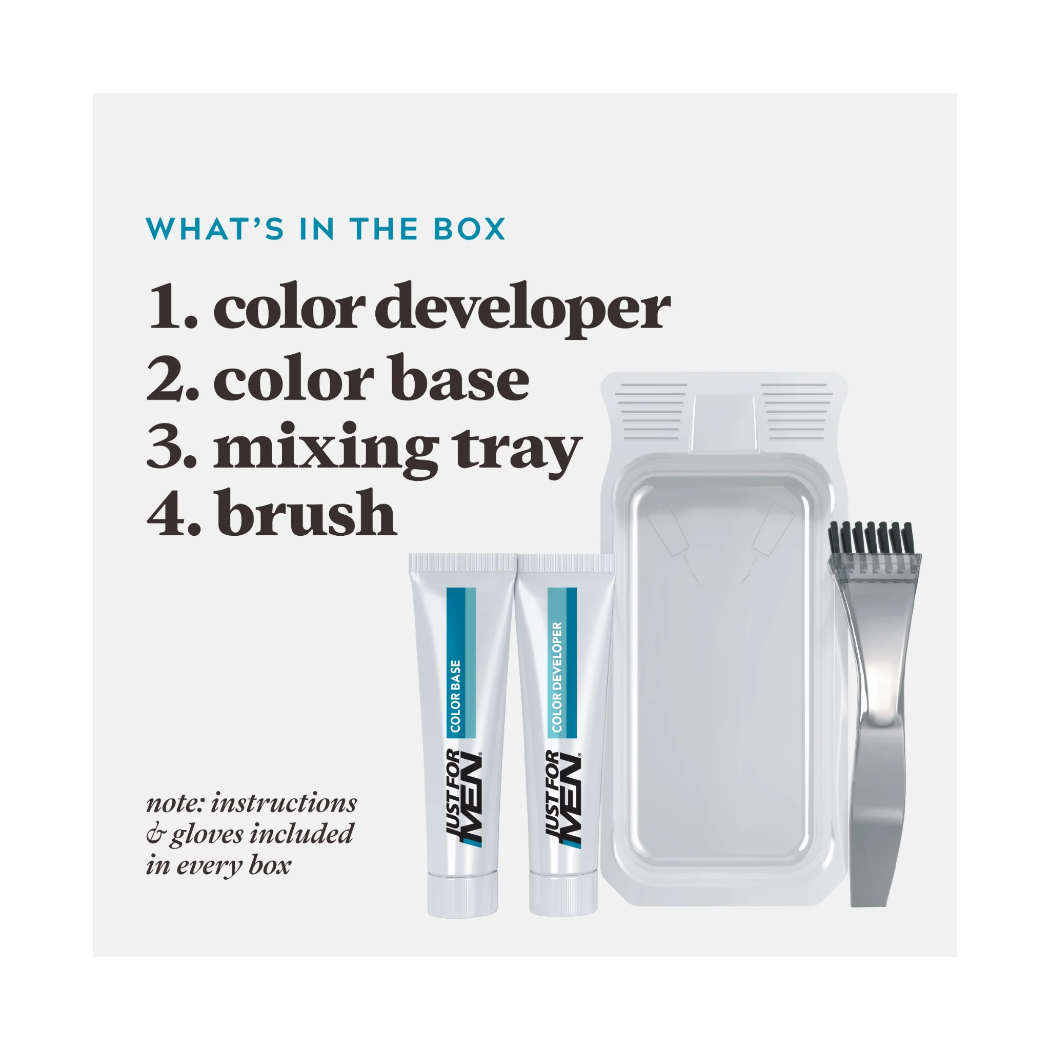 Just For Men, Brush-In Color Gel for Mustache & Beard, Jet Black M-60, Easy Gray Coverage and Natural-Looking Results, 1 Each