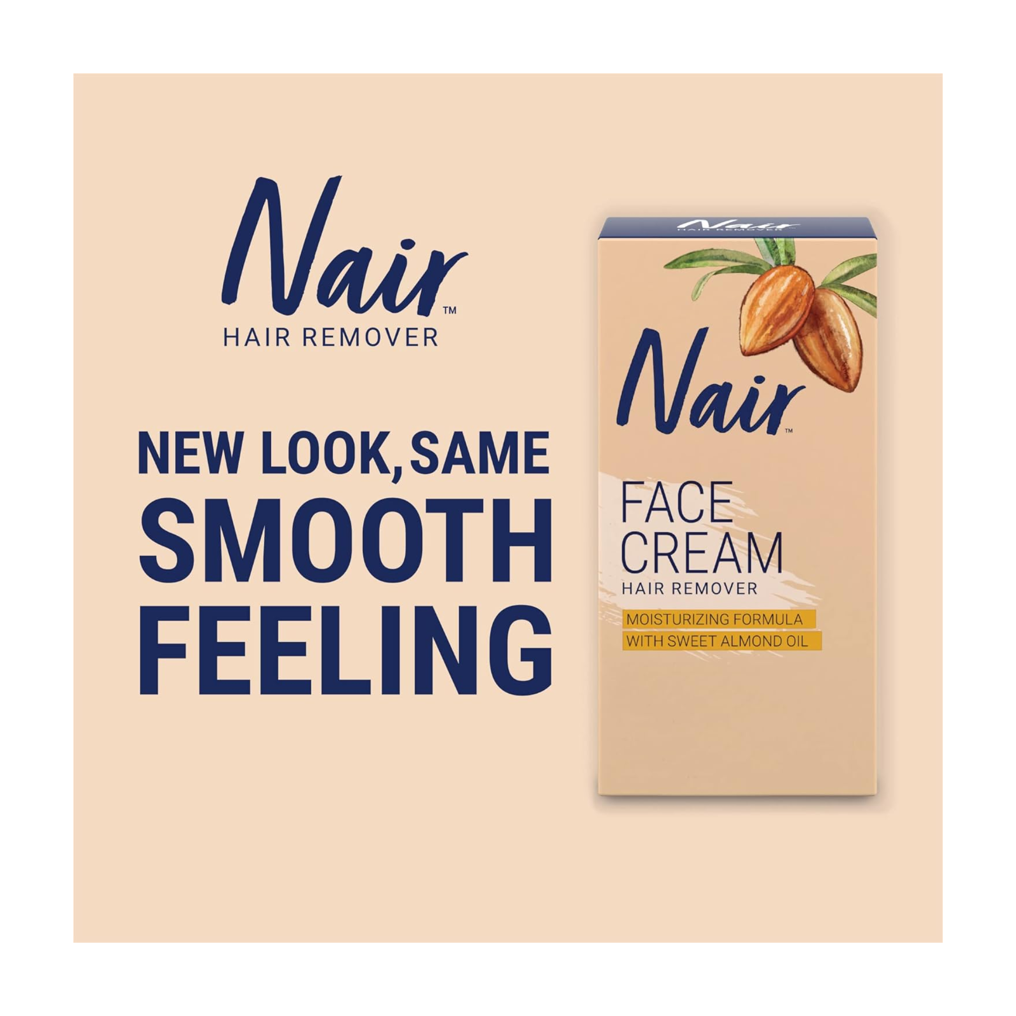Nair, Hair Remover Moisturizing Face Cream with Gentle Formula, 2 oz