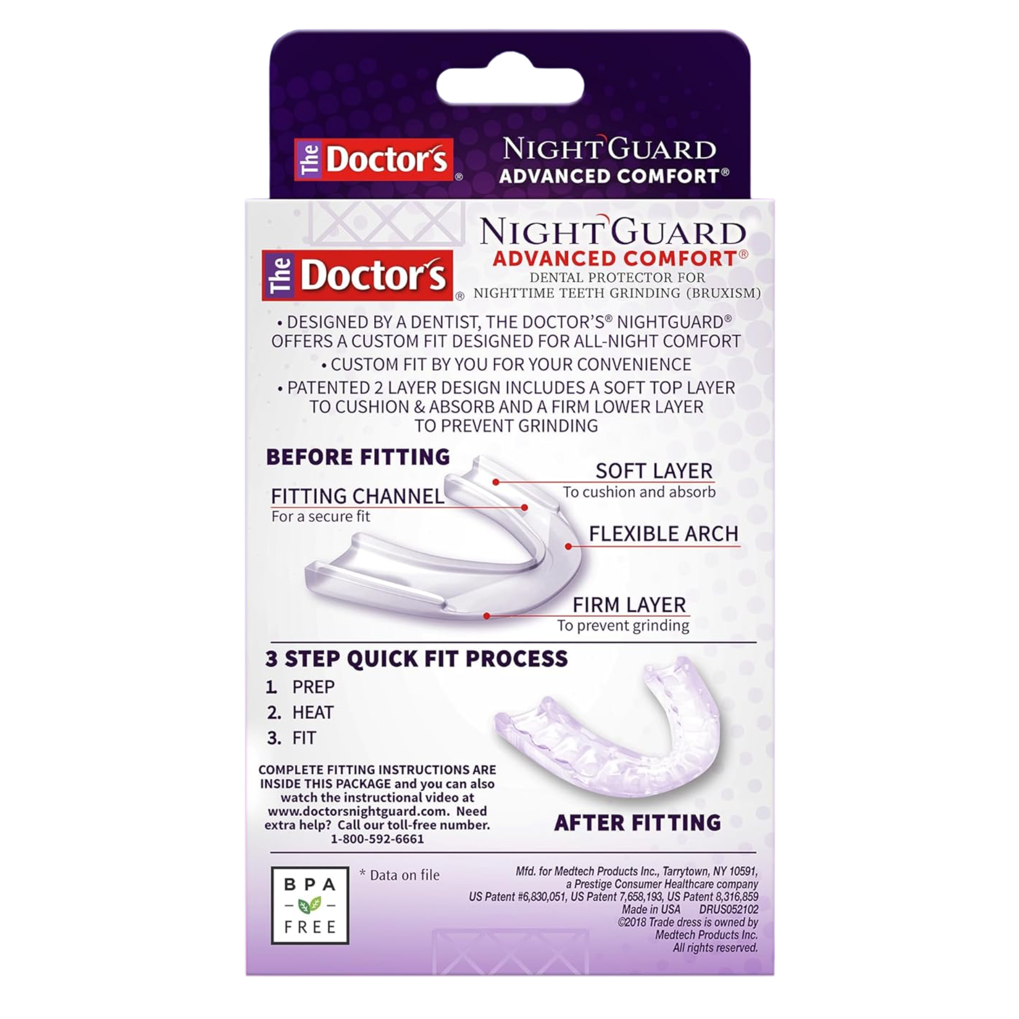 The Doctor’s, NightGuard Mouth Guard for Teeth Grinding and Bruxism, Custom Fit Dental Guard, 1 Pack