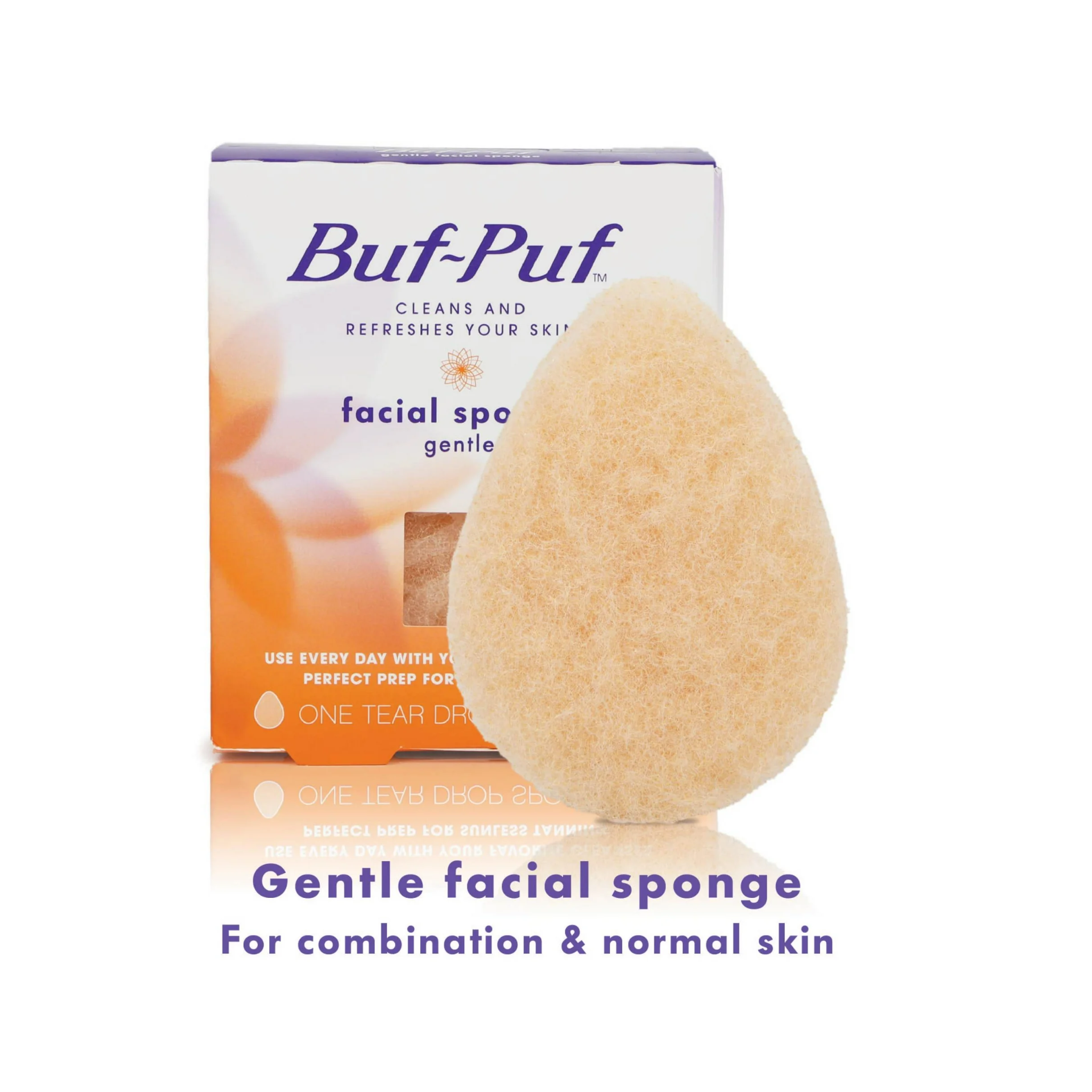 Buf-Puf, Gentle Facial Sponge, Exfoliates & Refines Skin, Double-Sided