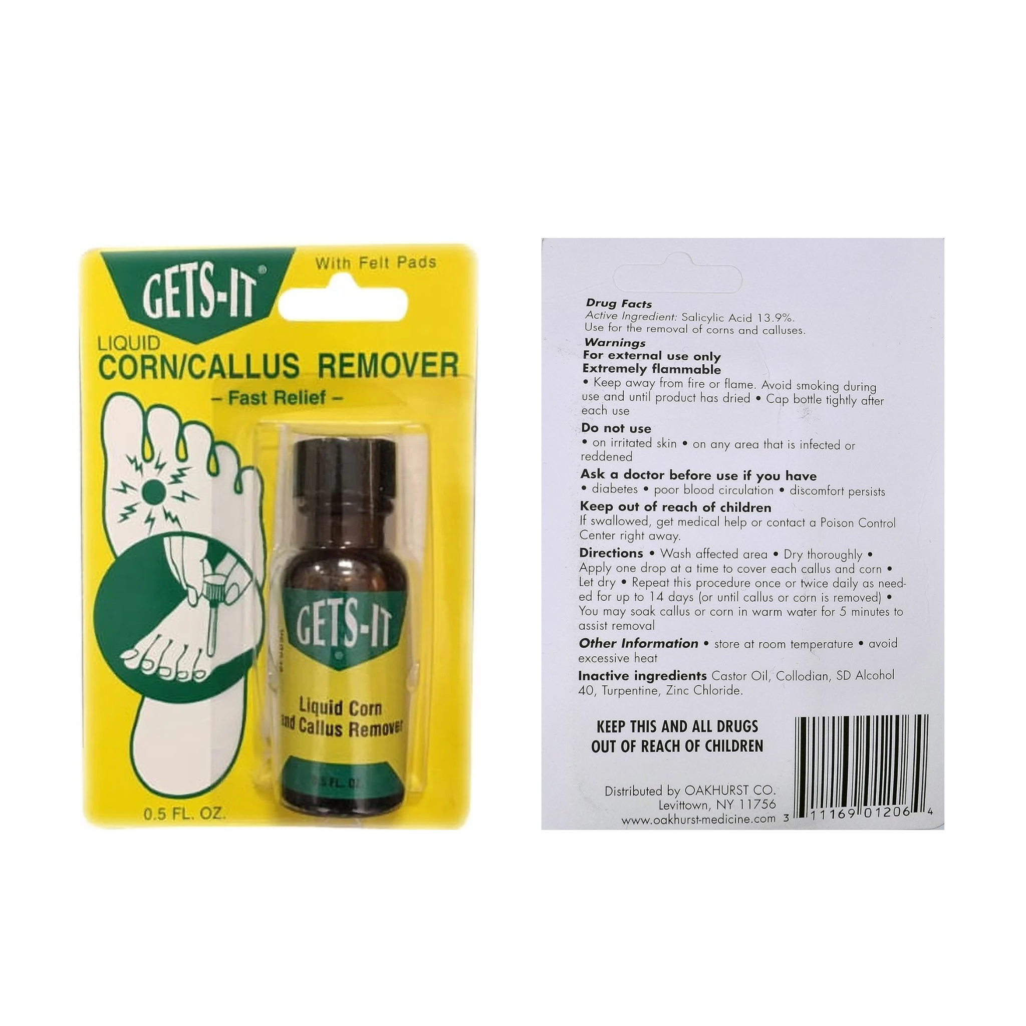 Liquid Corn and Callus Remover, Fast-Acting Relief with Maximum Strength Formula, 0.5 oz