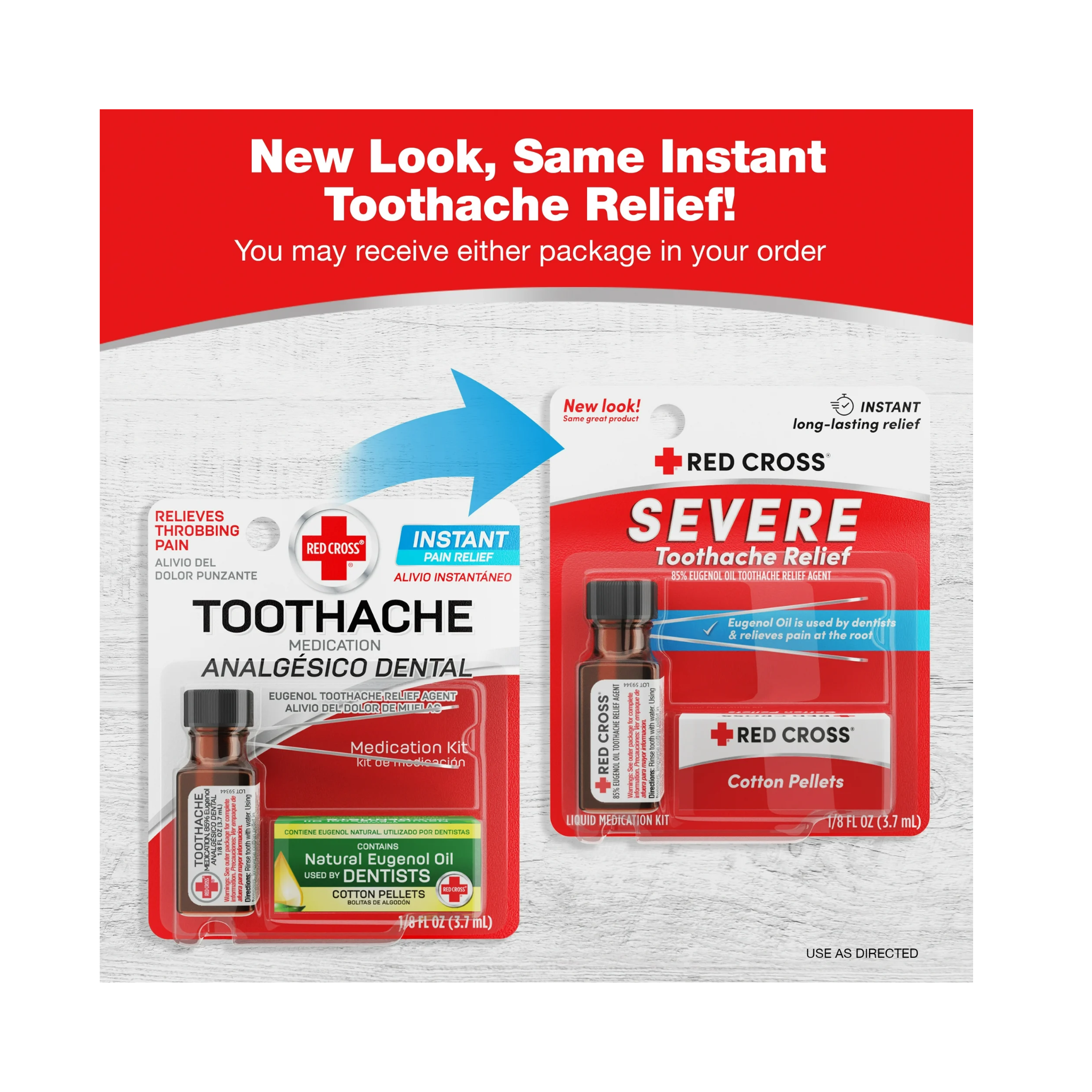 Red Cross, Toothache Medicine Kit, Instant Pain Relief for Throbbing Toothaches, 0.125 fl oz