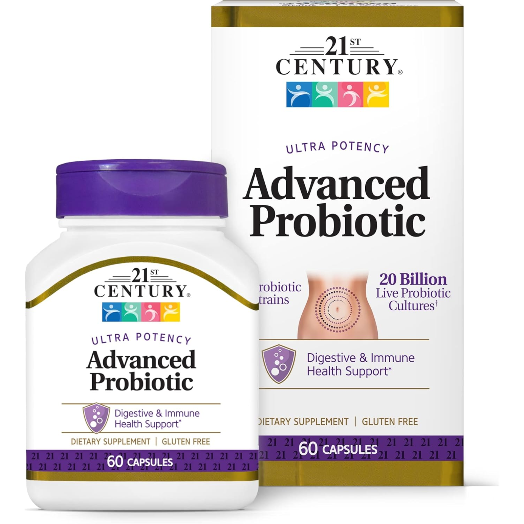 21st Century, Advanced Probiotic, Digestive & Immune Support, 60 Capsules