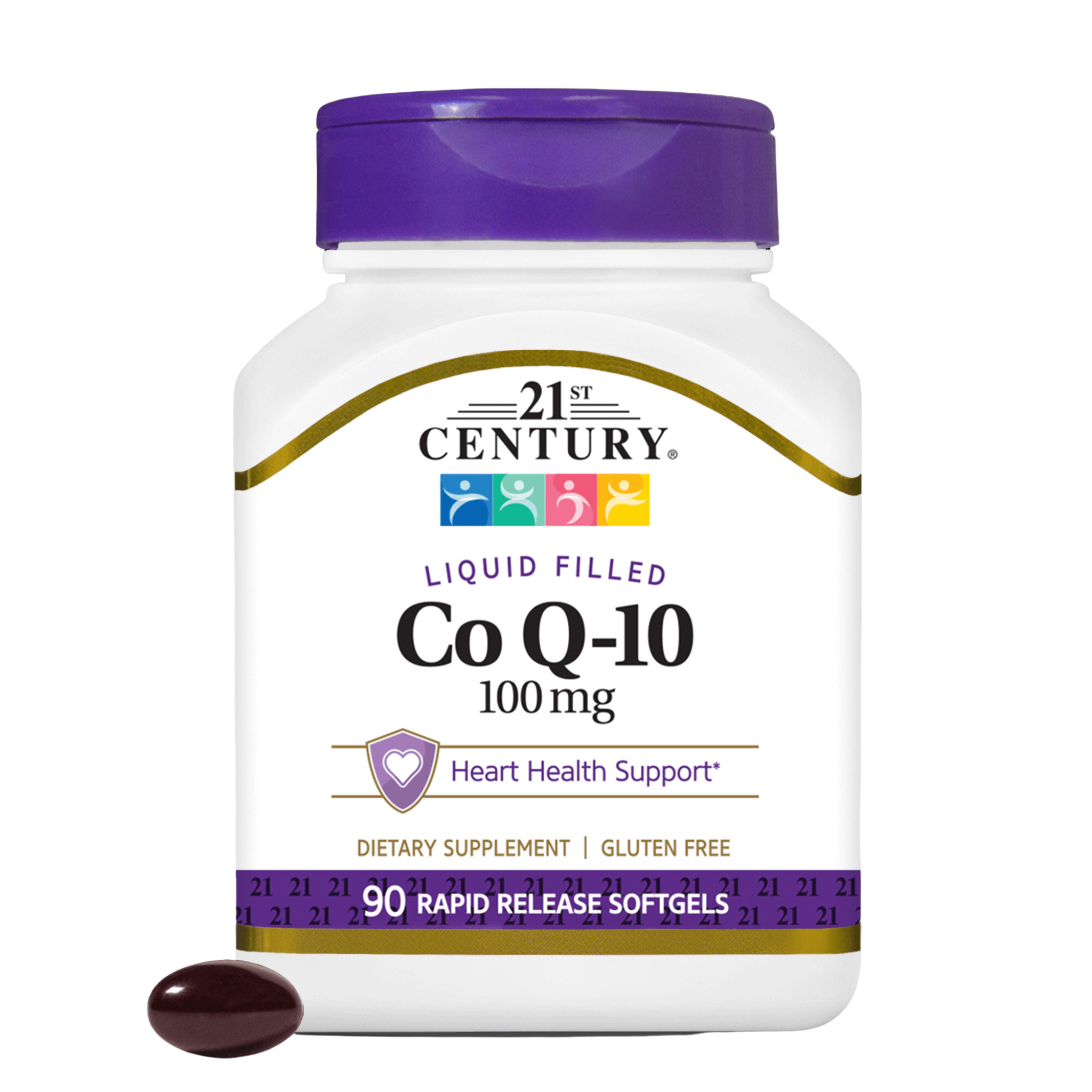 21st Century, CoQ10 100 mg, High-Potency Antioxidant Support for Heart and Cellular Energy, 90 Softgels