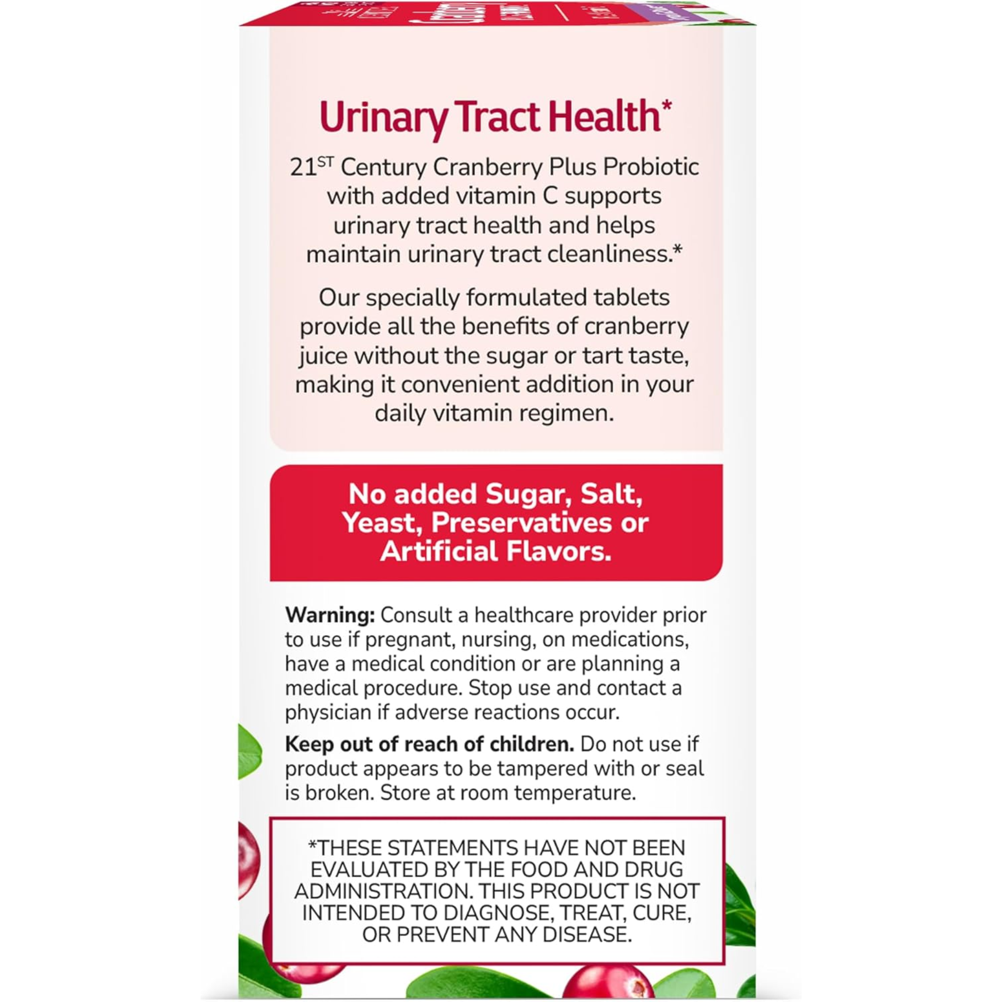 21st Century, Cranberry Plus Probiotic, Urinary Tract & Digestive Support, 60 Tablets