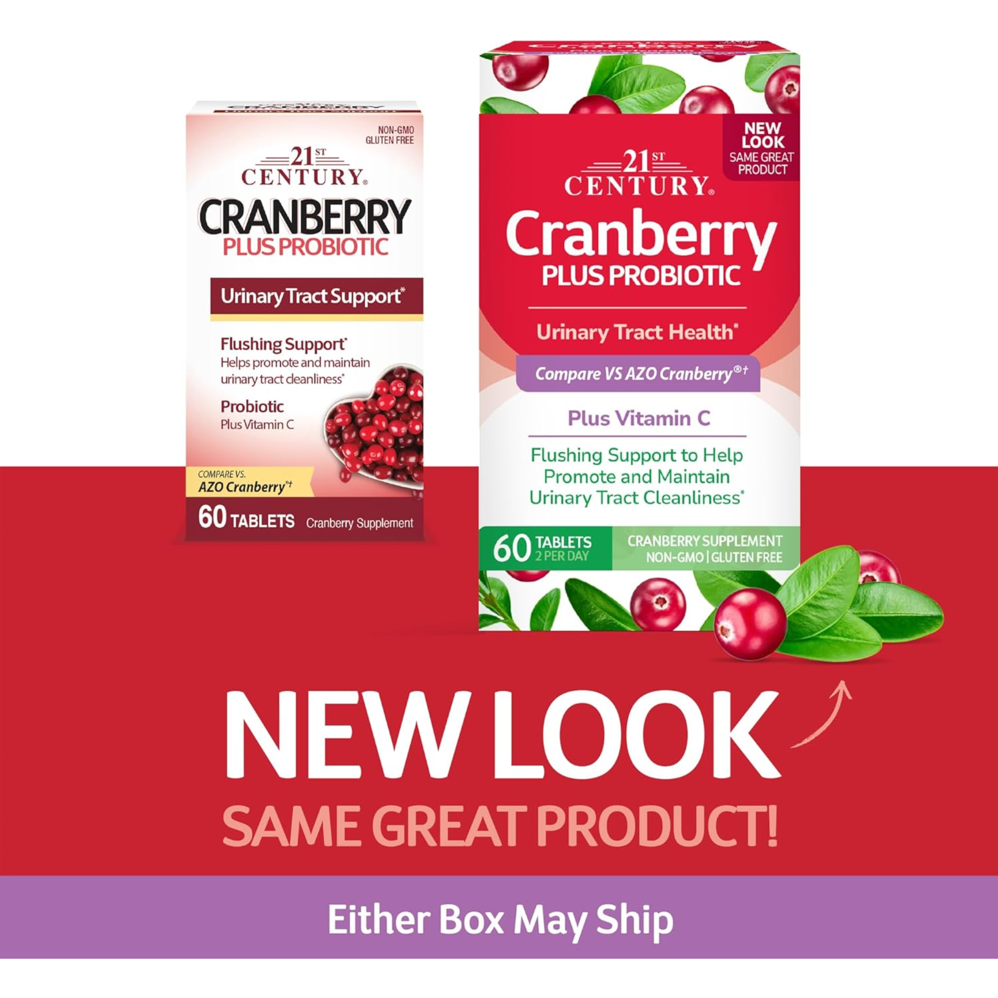 21st Century, Cranberry Plus Probiotic, Urinary Tract & Digestive Support, 60 Tablets