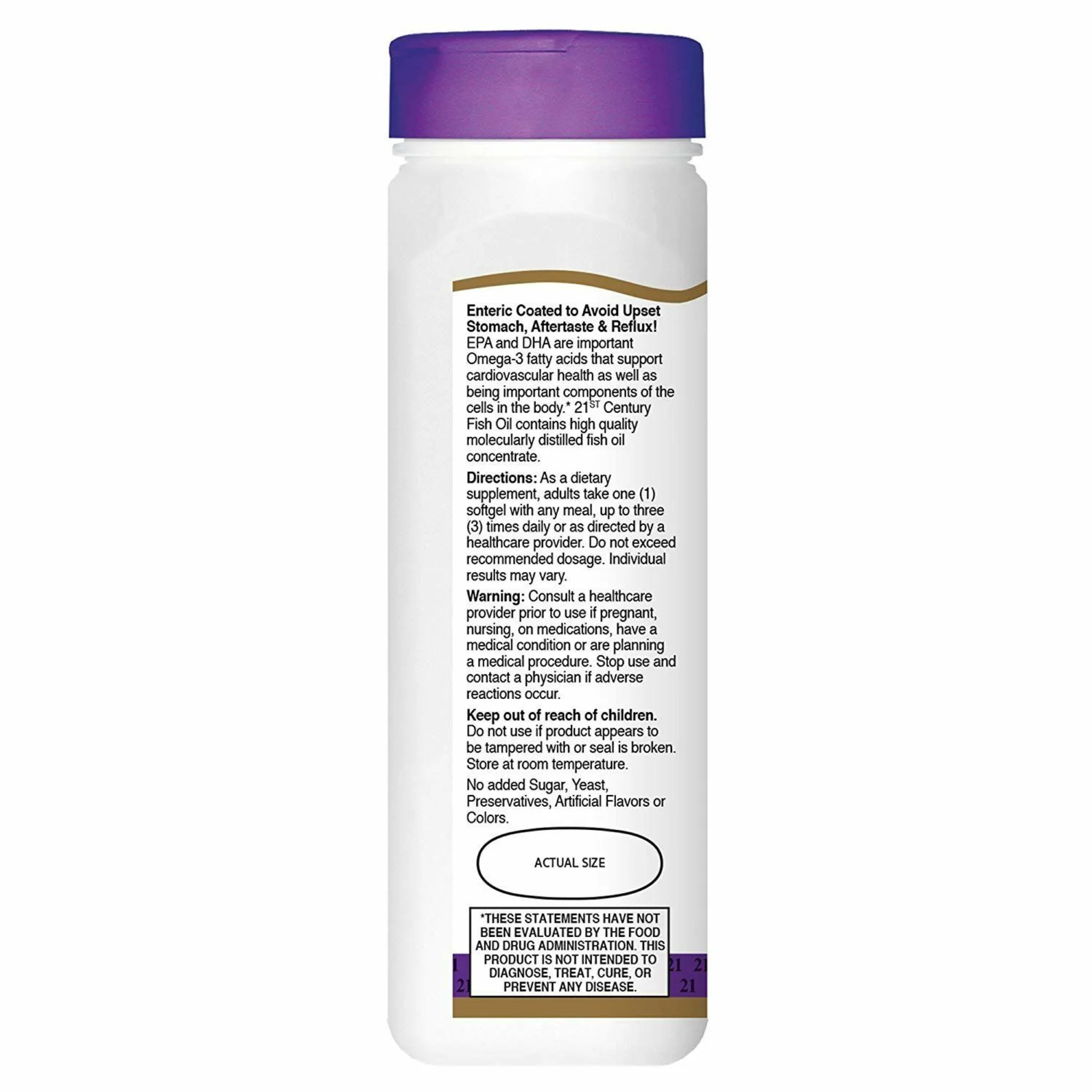 21st Century, Fish Oil 1000mg, Omega-3 Heart Support, Promotes Cardiovascular Health, 90 Count