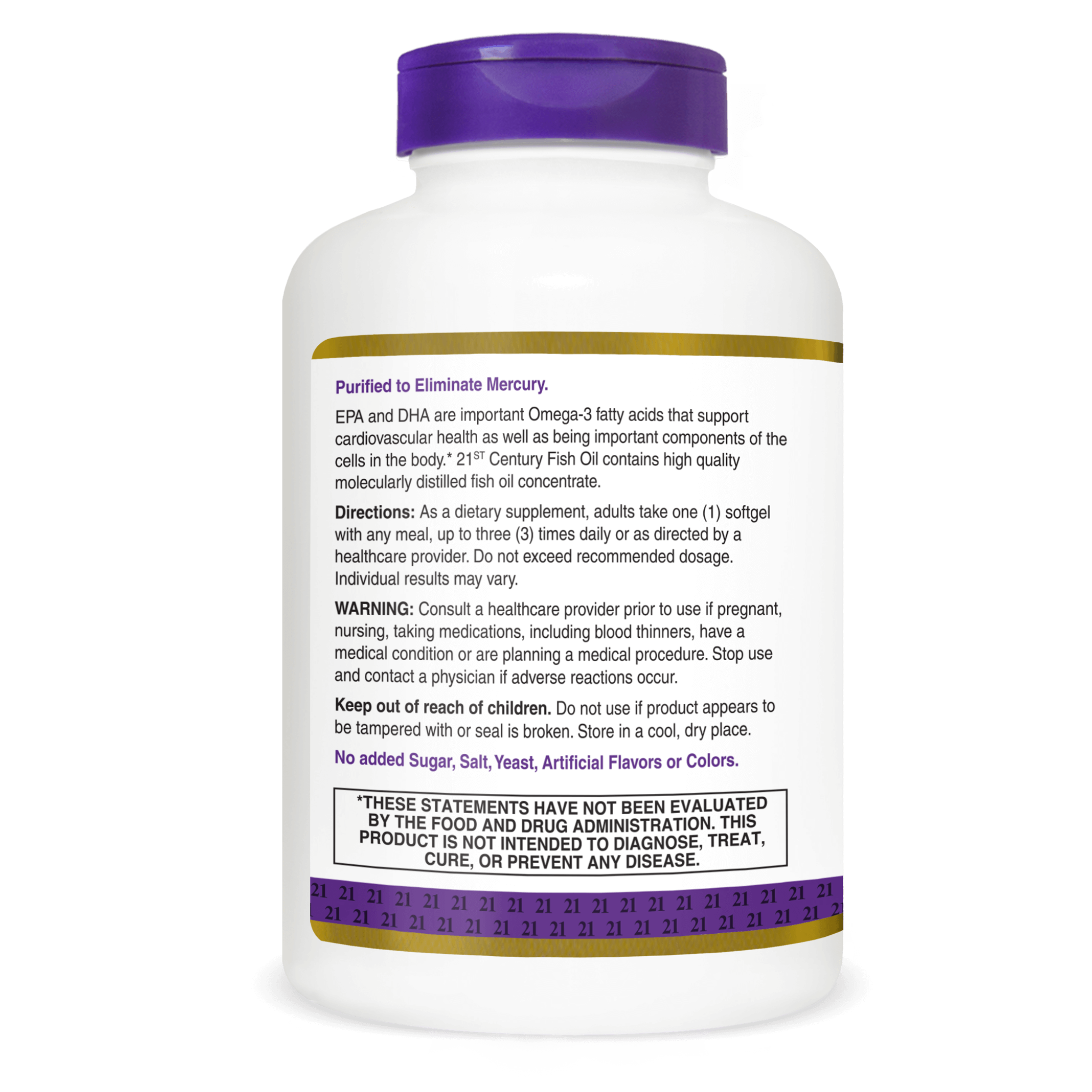 21st Century, Fish Oil 1200mg, Omega-3 Heart Health Support Softgels, 140 Count