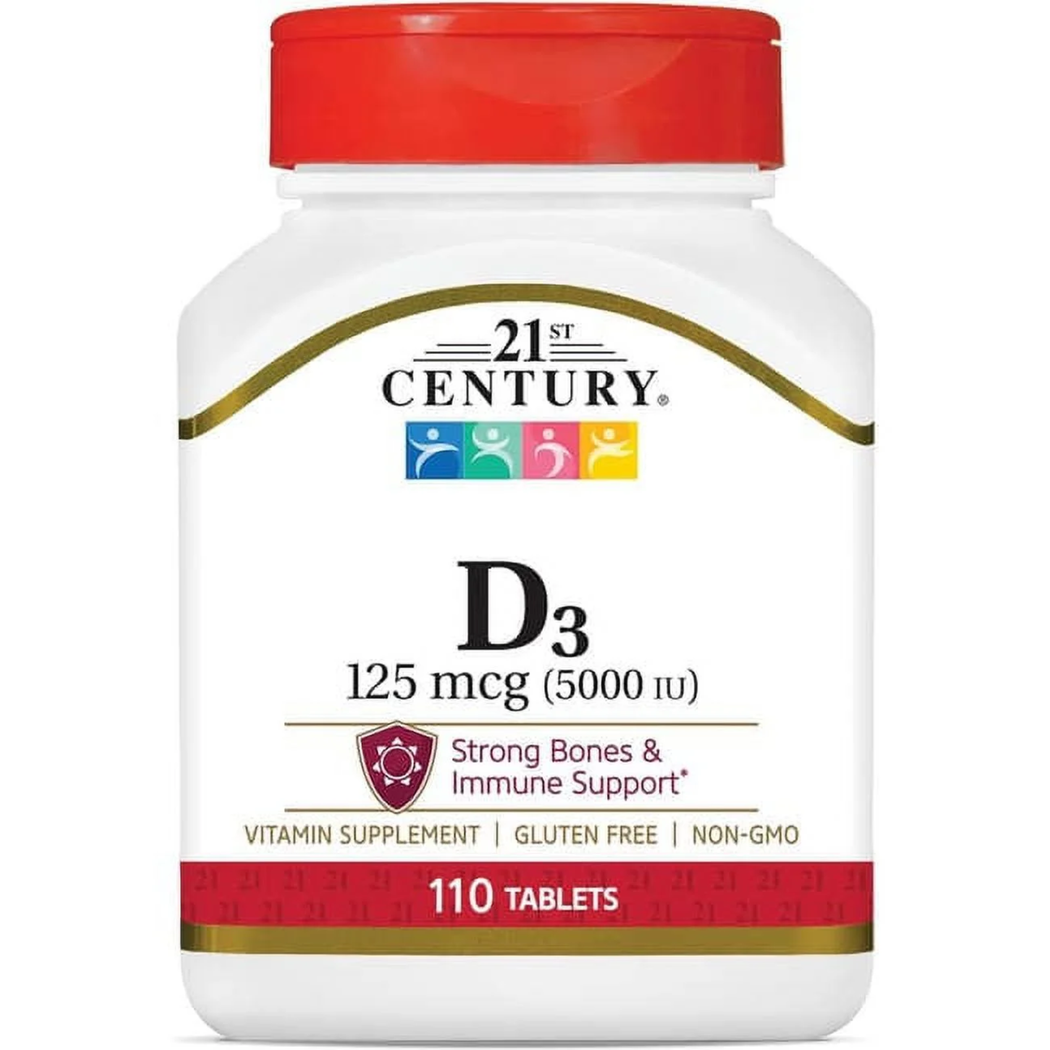 21st Century, Maximum Strength Vitamin D3 5000 IU Tablets, Supports Bone and Immune Health, 110 Tablets
