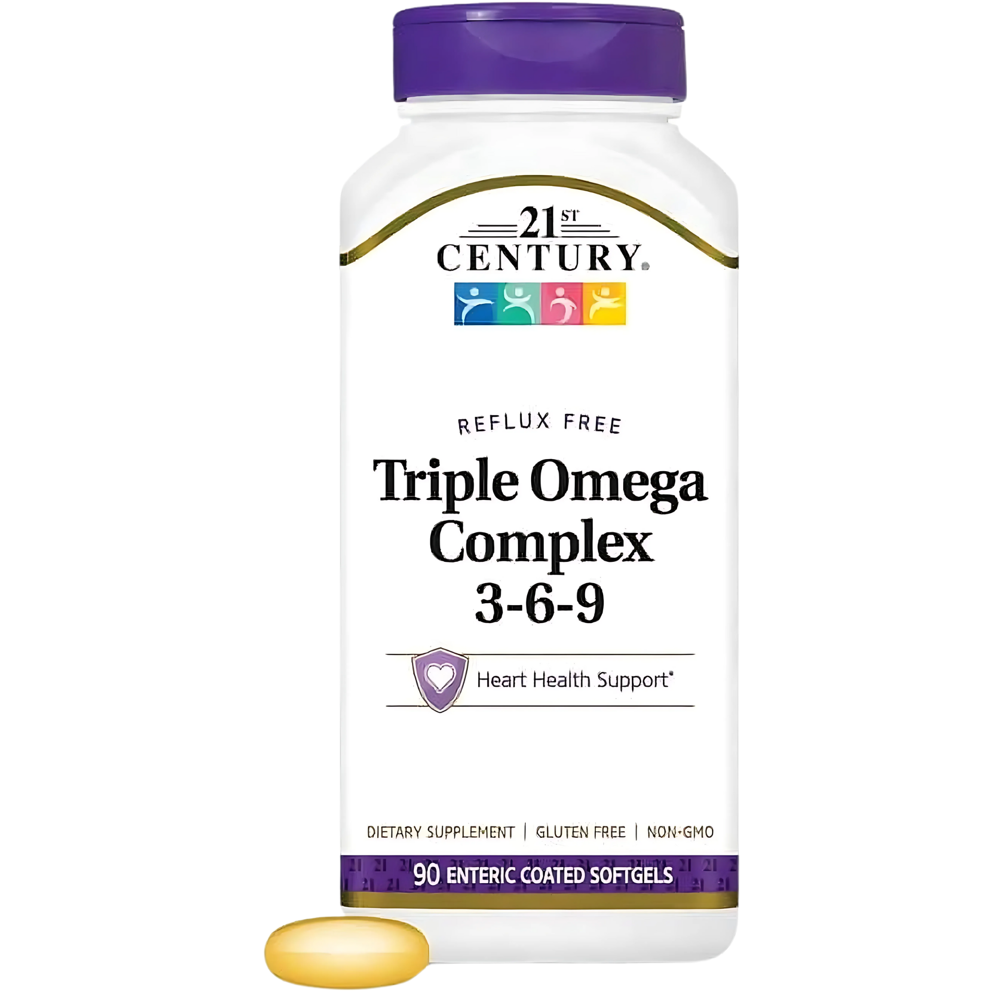 21st Century, Triple Omega Complex 3-6-9, Supports Heart and Joint Health, 90 Softgels