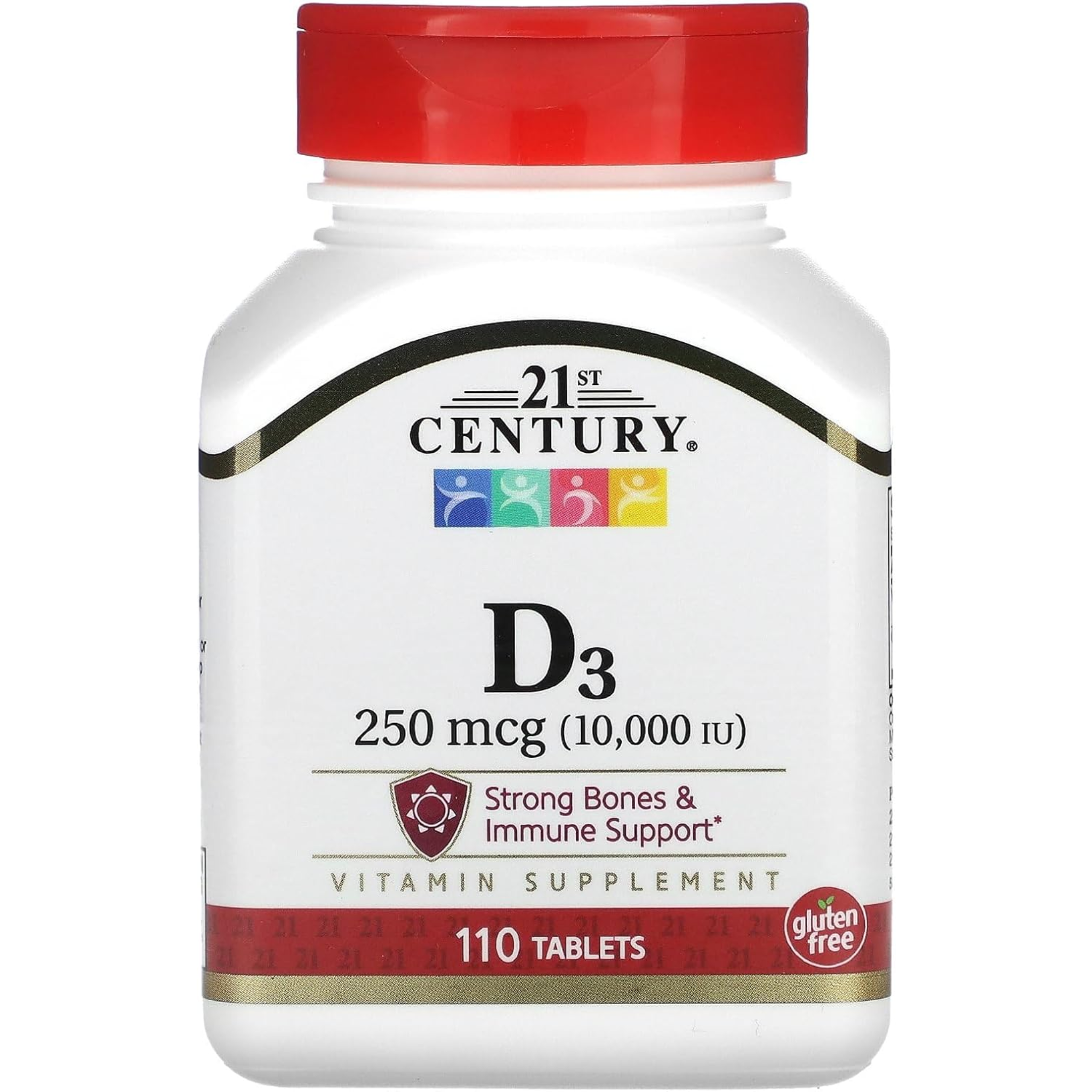 21st Century, Vitamin D3 10,000 IU Tablets, Supports Immune and Bone Health, 110 Count
