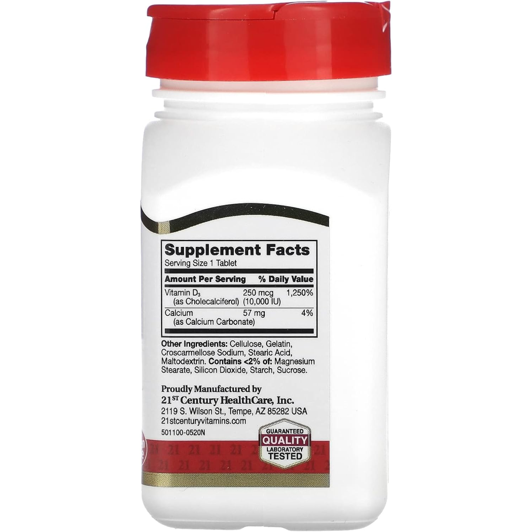 21st Century, Vitamin D3 10,000 IU Tablets, Supports Immune and Bone Health, 110 Count