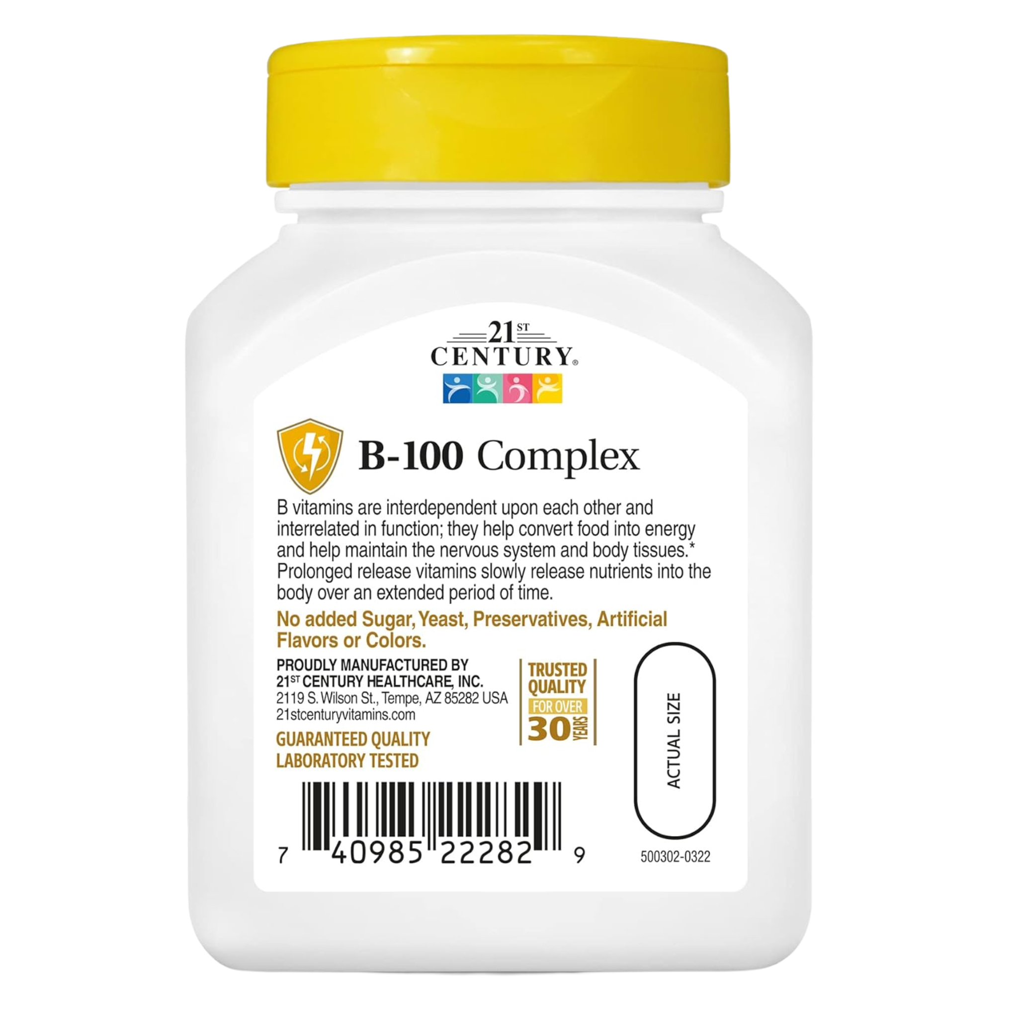 21st Century, Prolonged Release B-100 Complex, Energy & Metabolism Support, 60 Tablets - Pharmaful