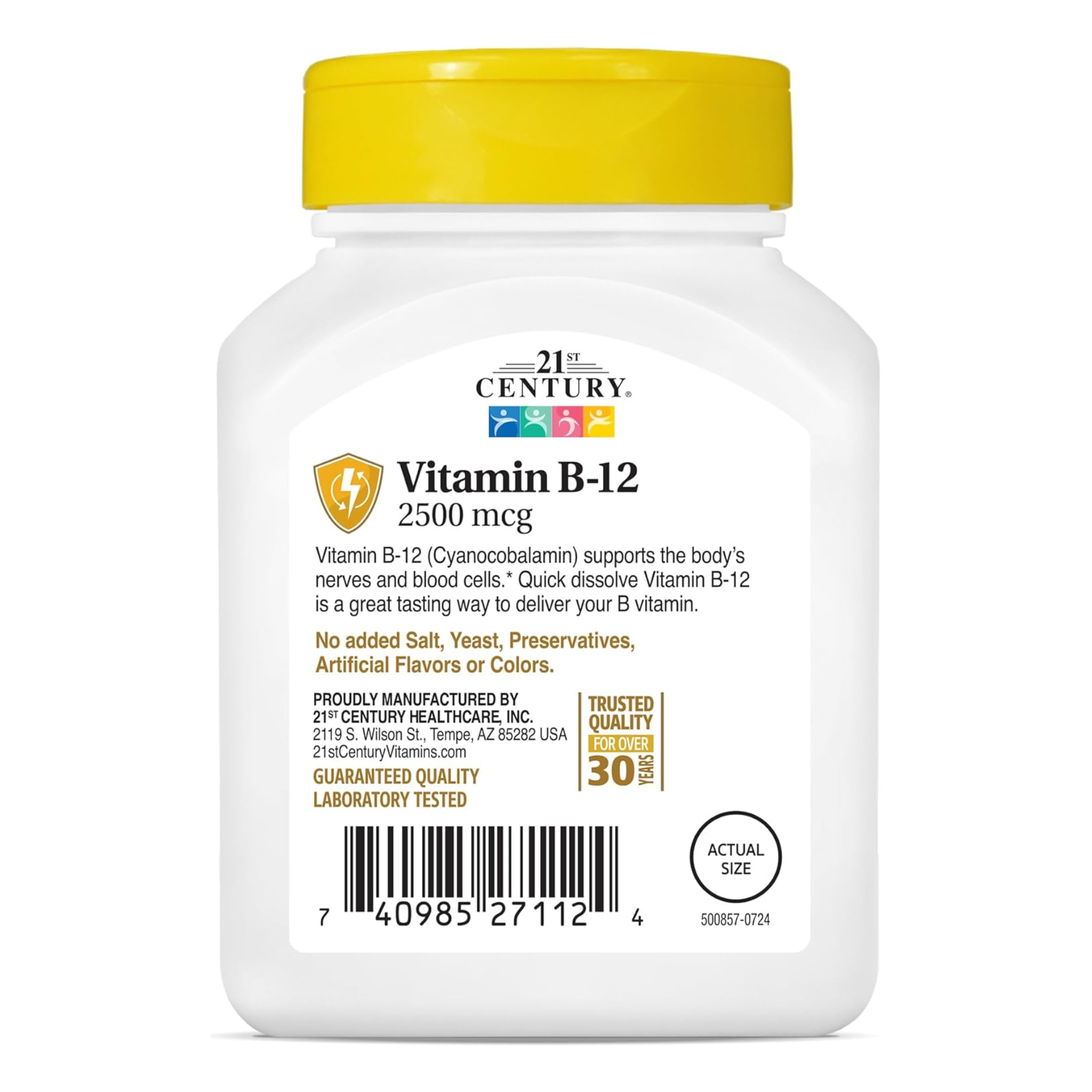 21st Century, Vitamin B-12 2500 mcg, High-Potency Energy Support, 110 Tablets - Pharmaful