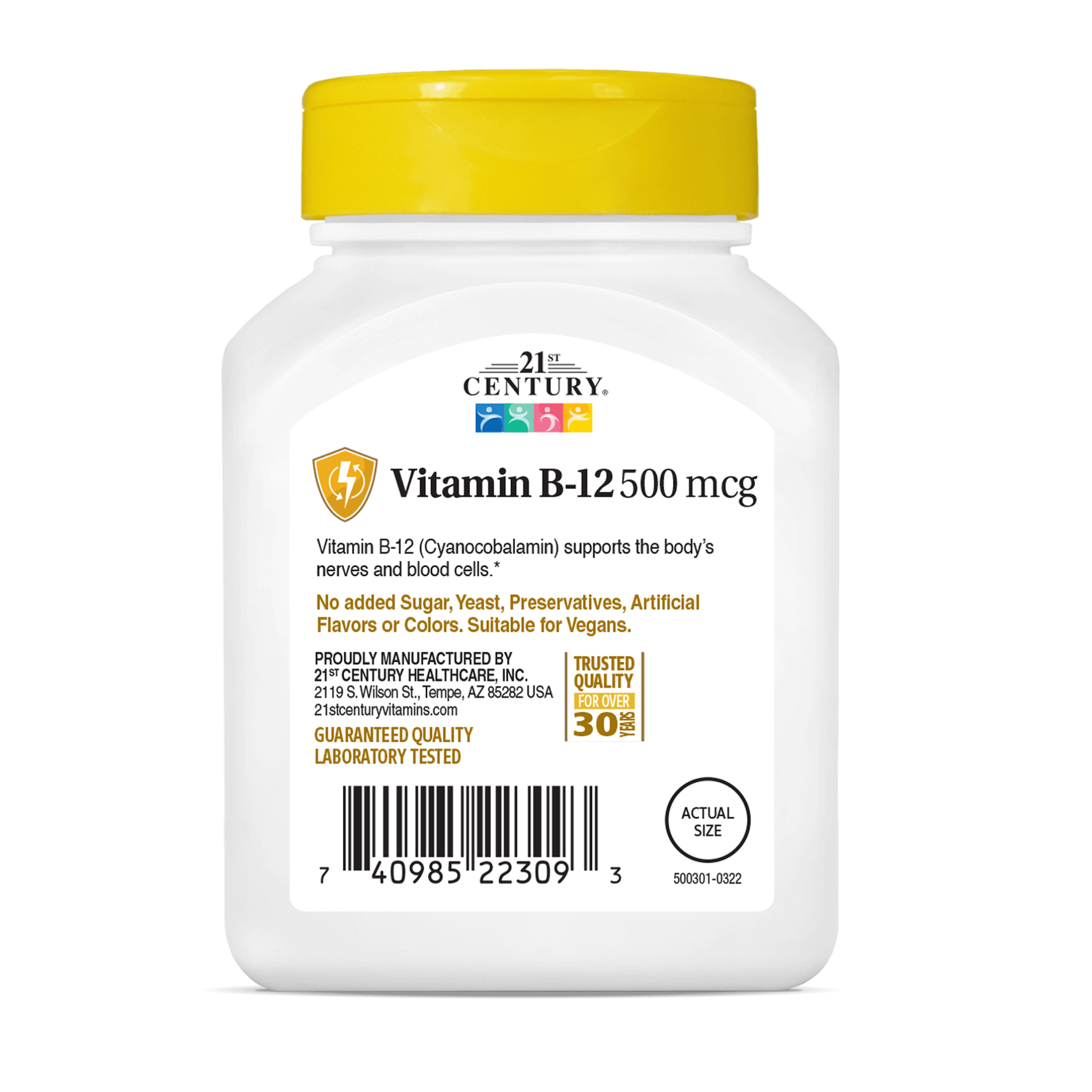 21st Century, Vitamin B-12 500 mcg, Energy & Nervous System Support, 110 Tablets - Pharmaful