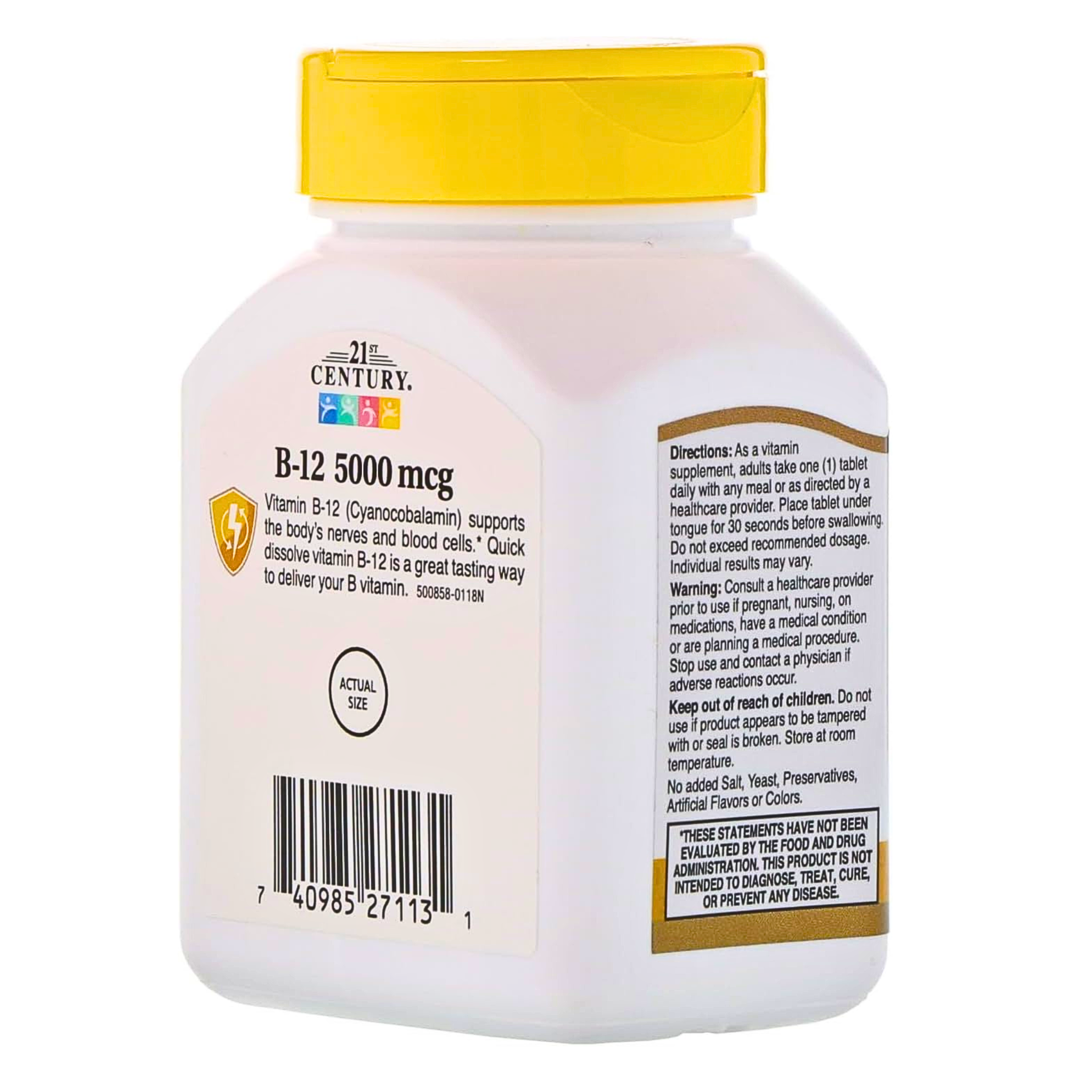 21st Century, Vitamin B-12 5000 mcg, Extra Strength Energy Support, 110 Tablets - Pharmaful