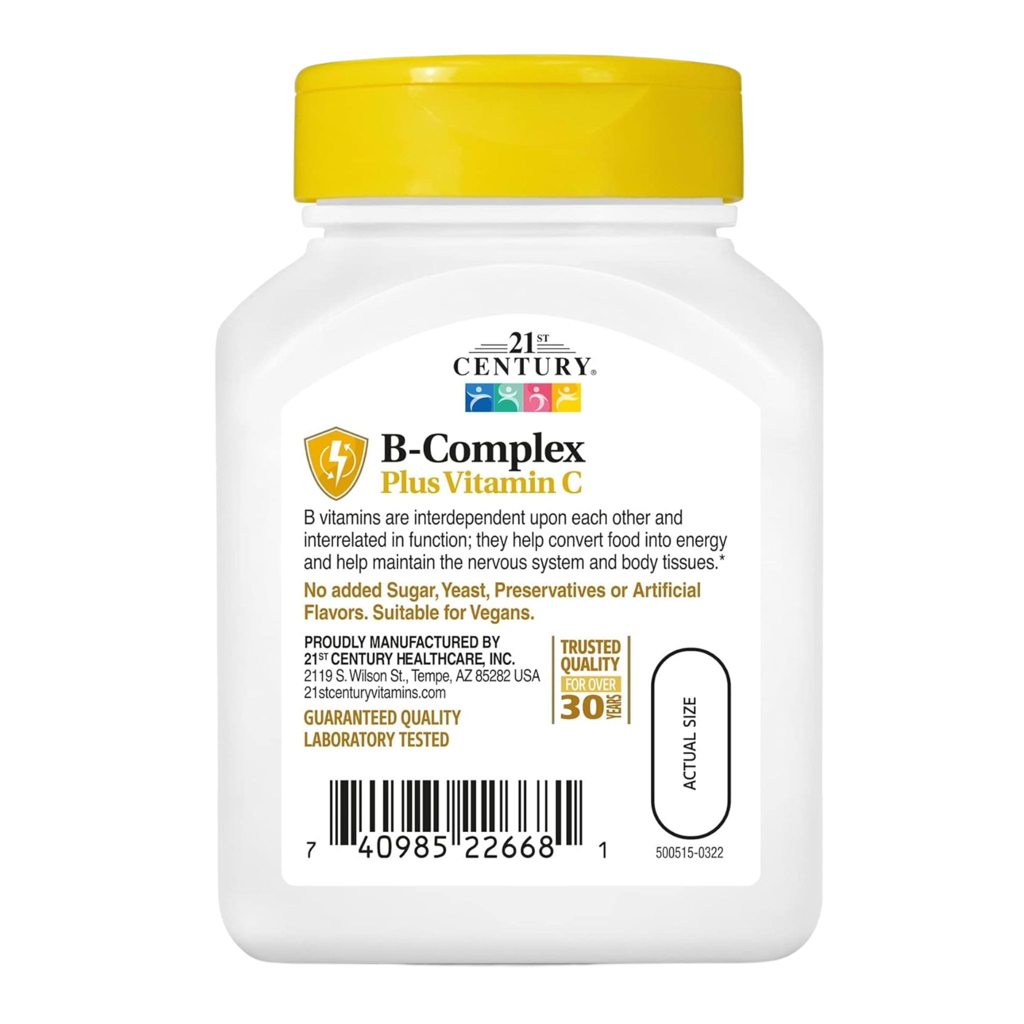 21st Century, B Complex with Vitamin C, Metabolism and Immune Support, 100 Tablets - Pharmaful