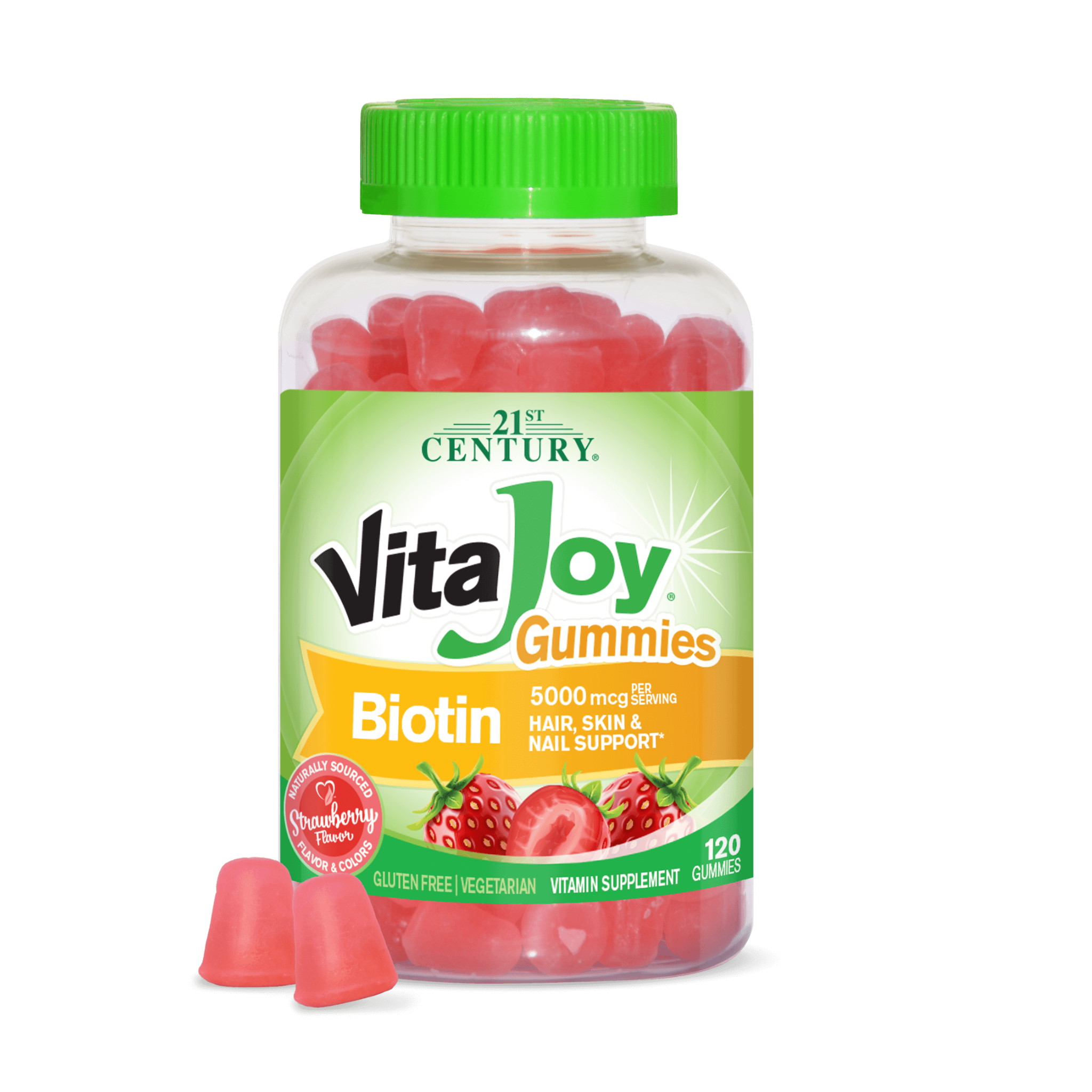 21st Century, VitaJoy Biotin Gummies, Hair, Skin & Nails Support, 5000 mcg, 120 Count