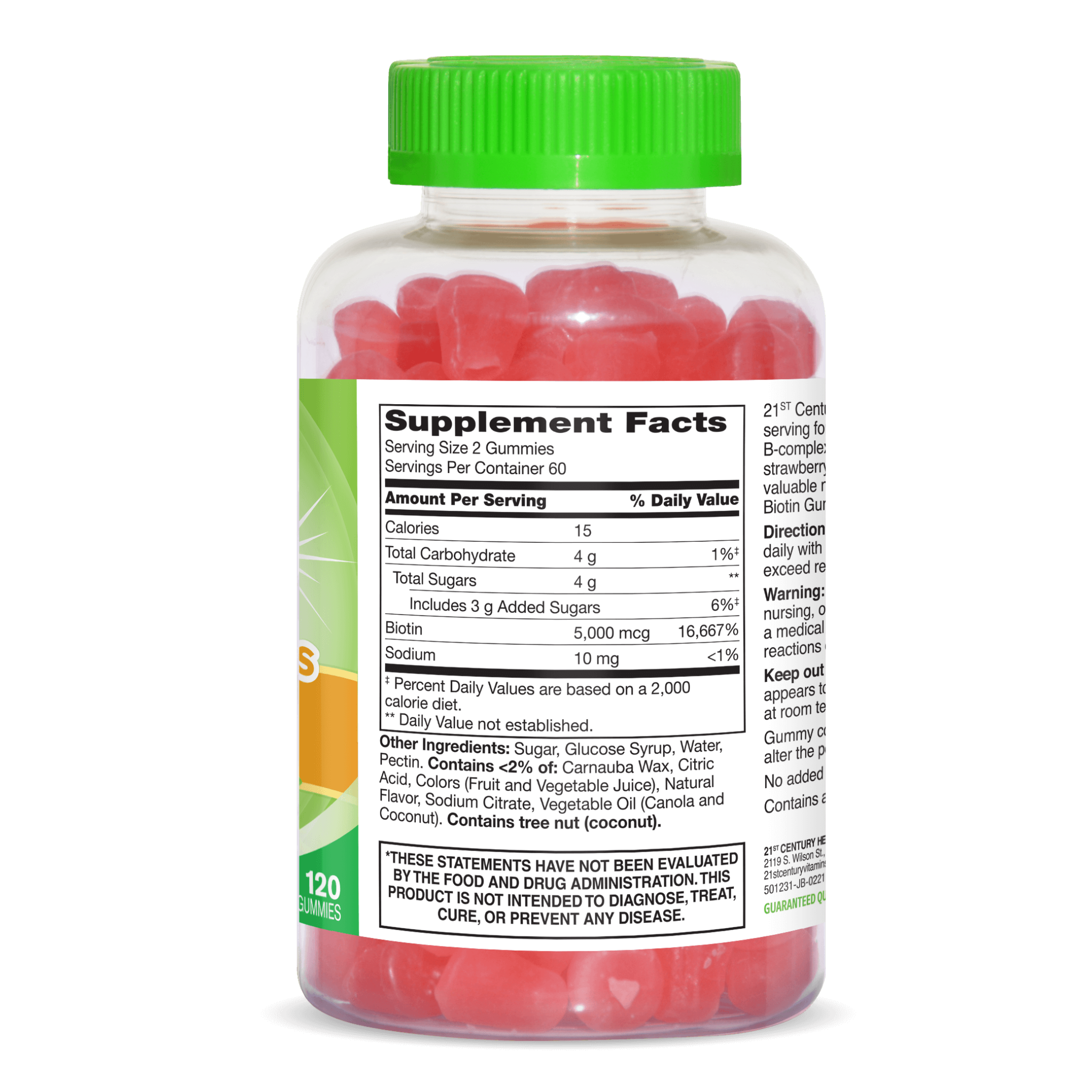 21st Century, VitaJoy Biotin Gummies, Hair, Skin & Nails Support, 5000 mcg, 120 Count - Pharmaful