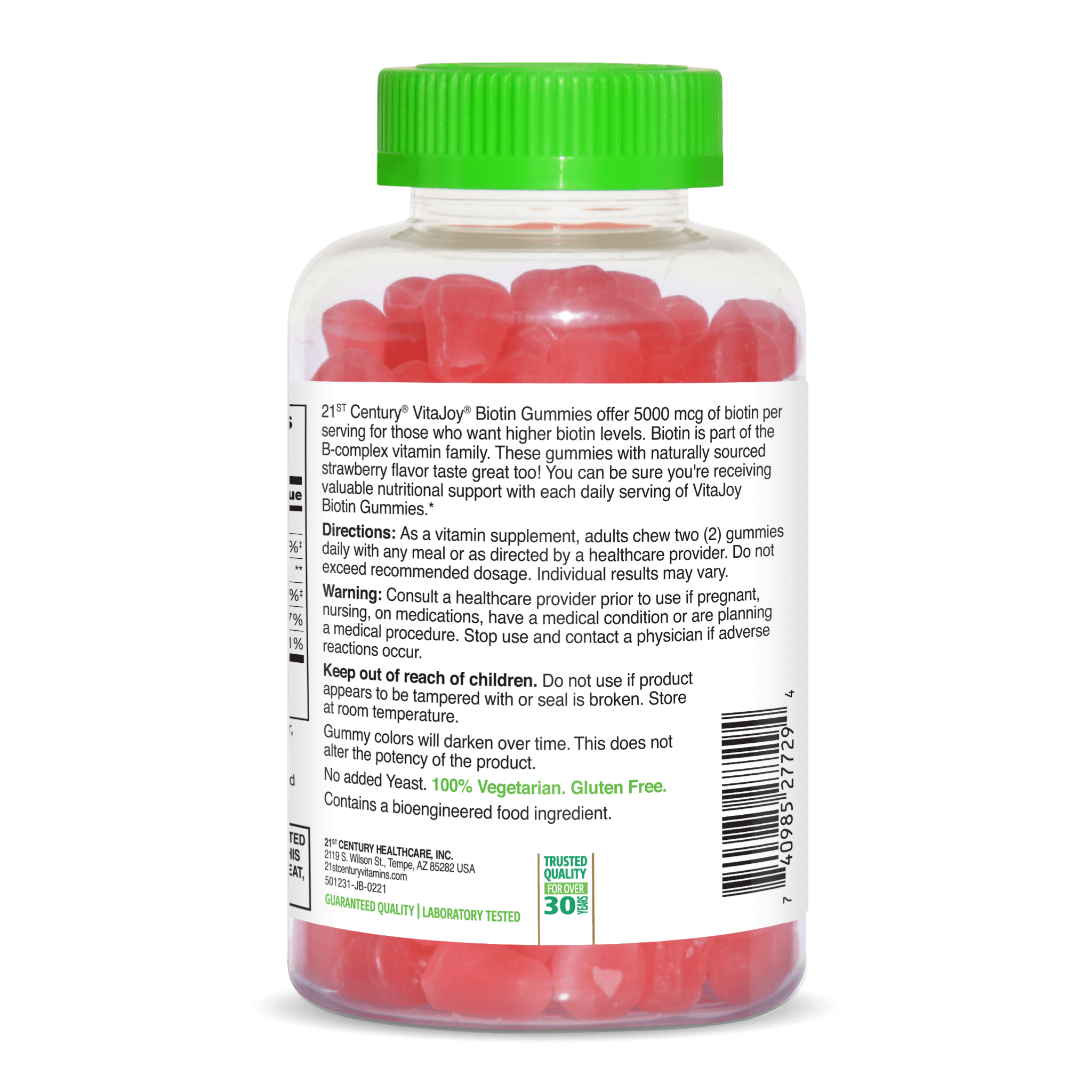 21st Century, VitaJoy Biotin Gummies, Hair, Skin & Nails Support, 5000 mcg, 120 Count - Pharmaful