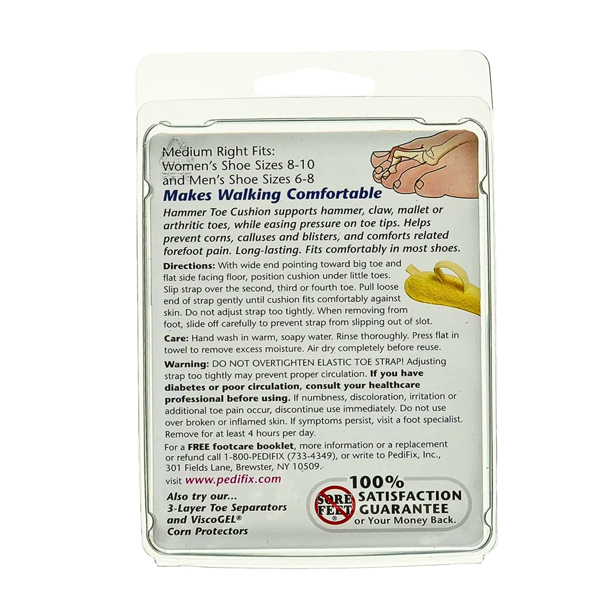 PediFix, Felt Hammer Toe Crest Cushion, Medium Right, Support and Comfort, 1 Each - Pharmaful