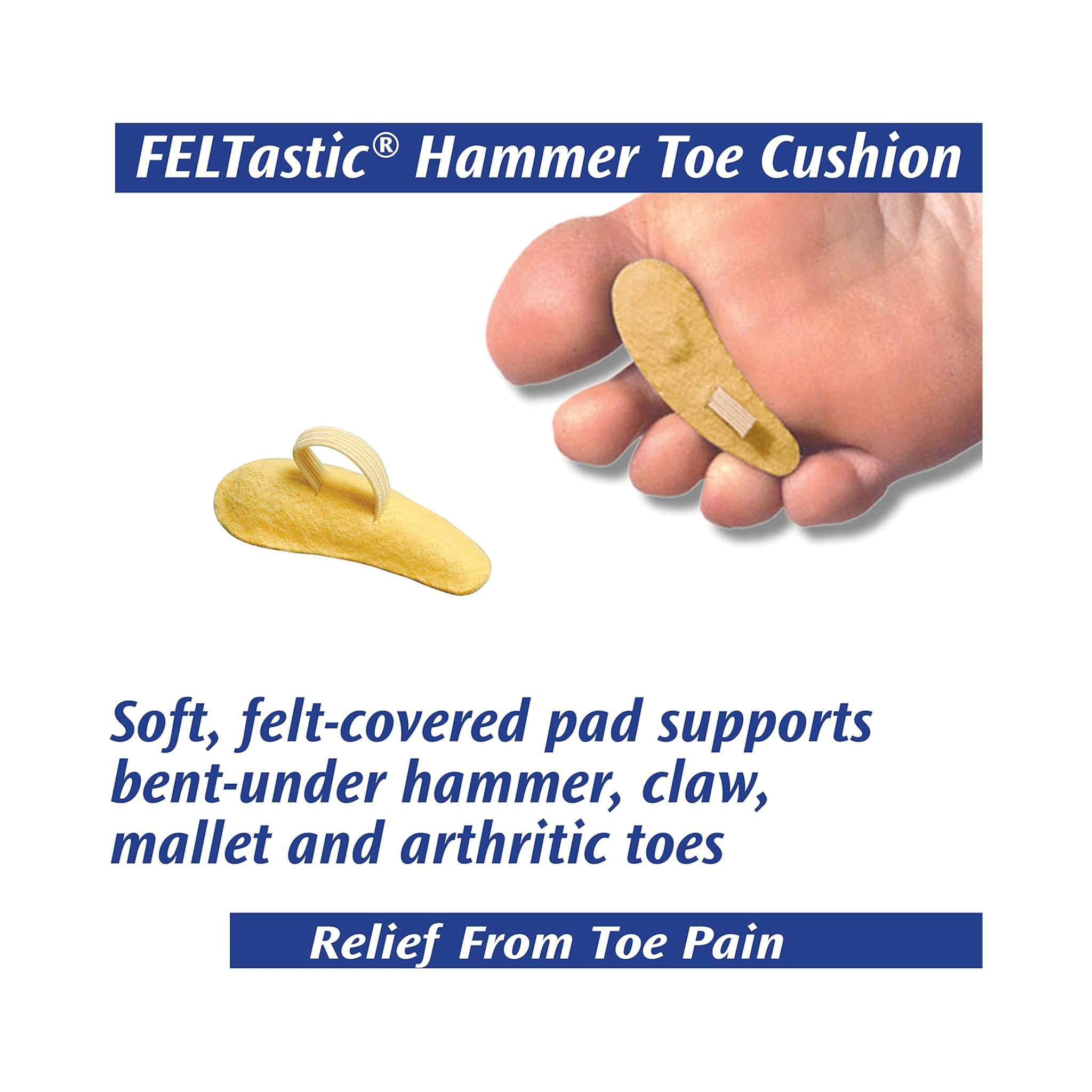 PediFix, Felt Hammer Toe Crest Cushion, Medium Right, Support and Comfort, 1 Each - Pharmaful