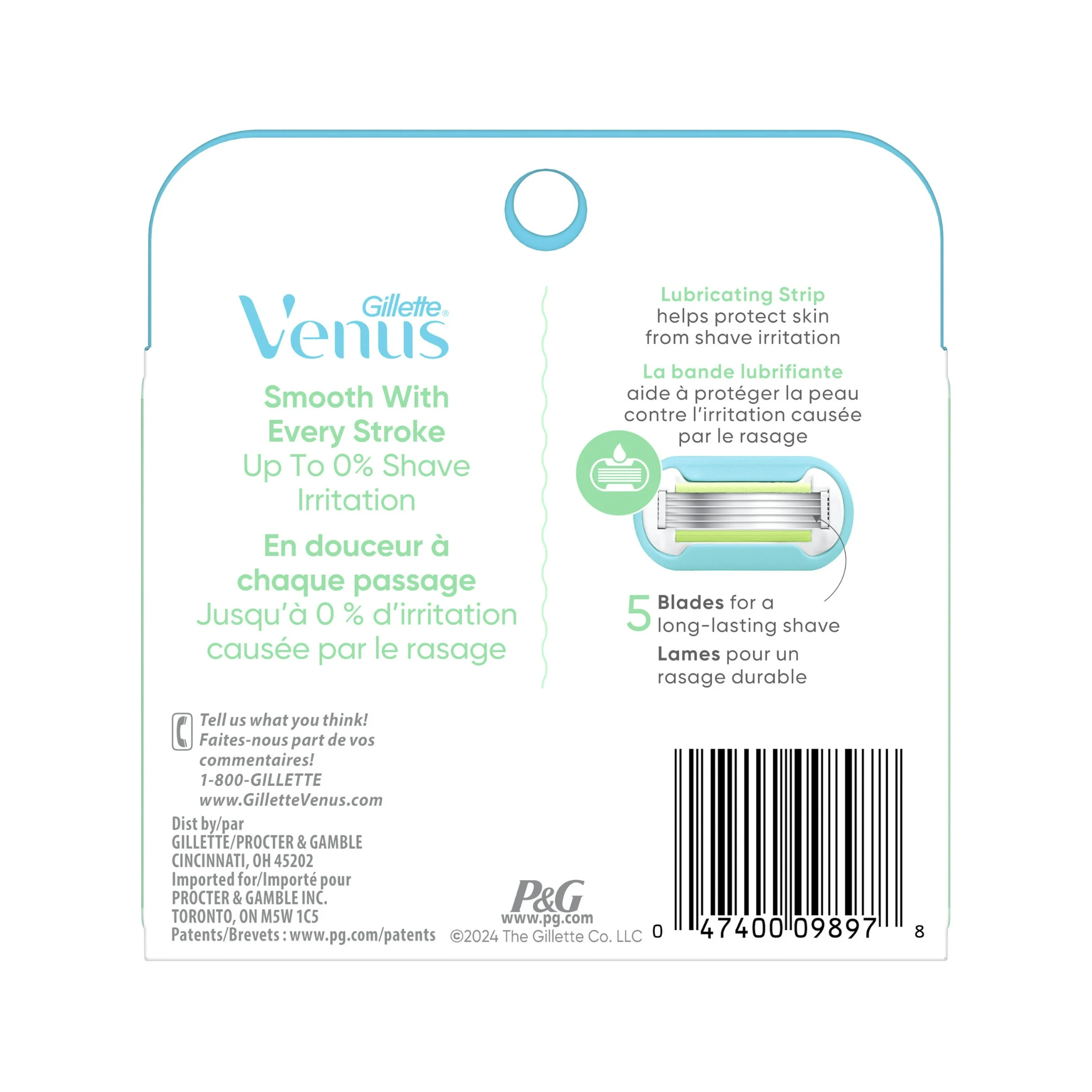 Gillette, Venus Embrace Razor Blade Cartridges, Smooth Shave for Women, 4 Count