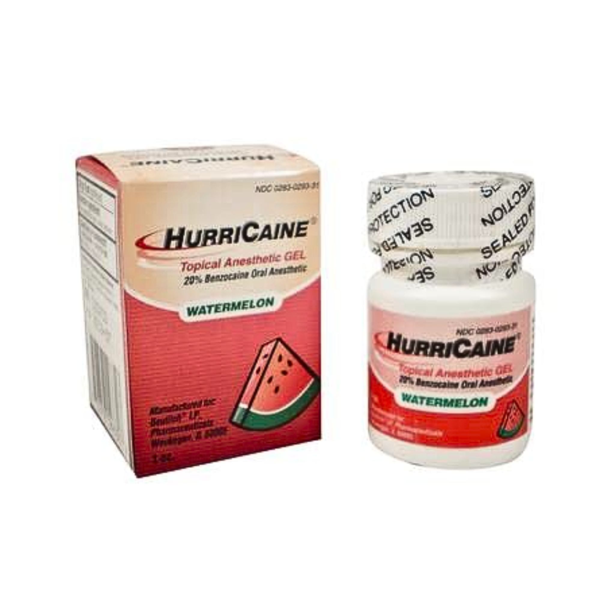 HURRICAINE, Topical Oral Anesthetic Gel, Watermelon Flavor for Fast Pain Relief, 1 oz