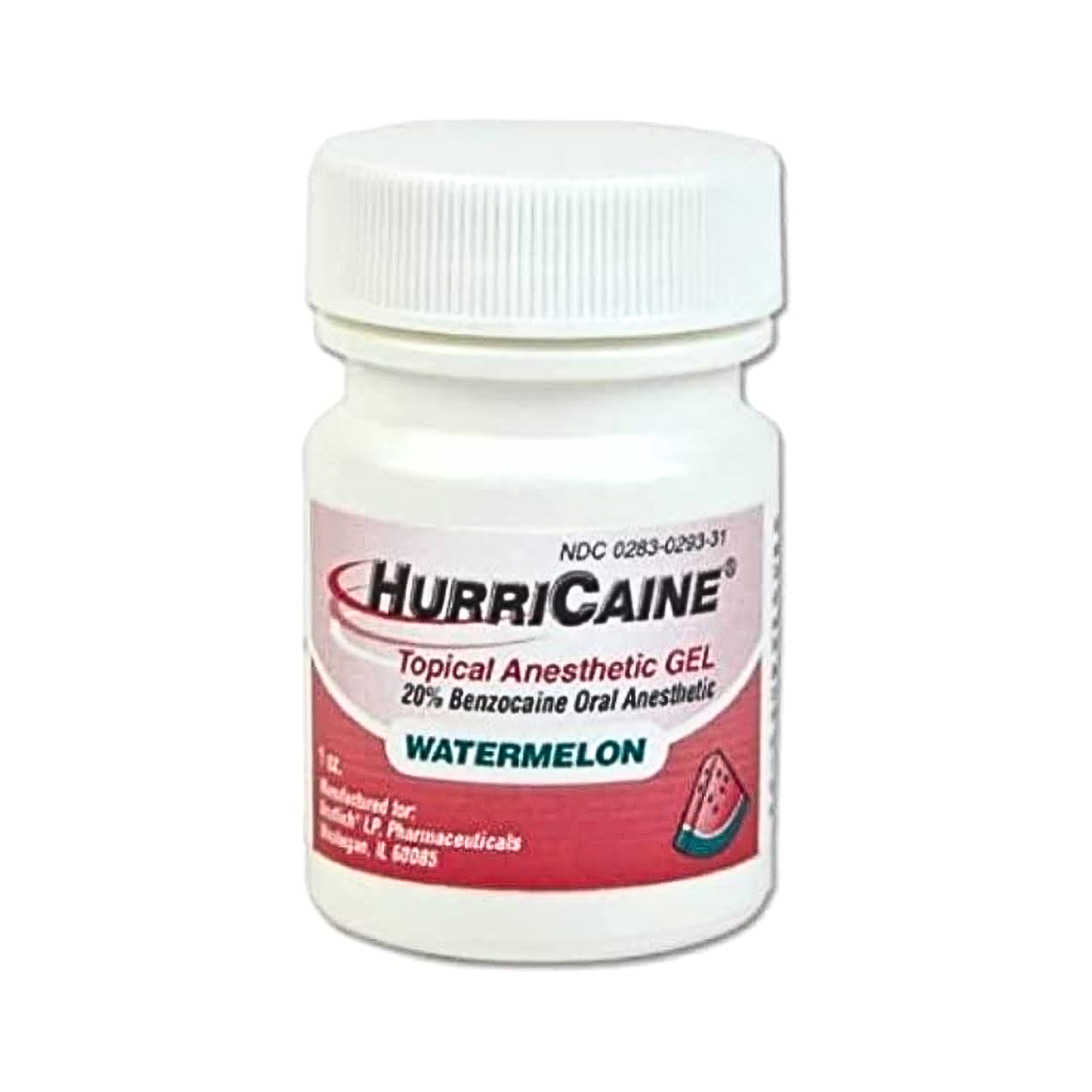 HURRICAINE, Topical Oral Anesthetic Gel, Watermelon Flavor for Fast Pain Relief, 1 oz