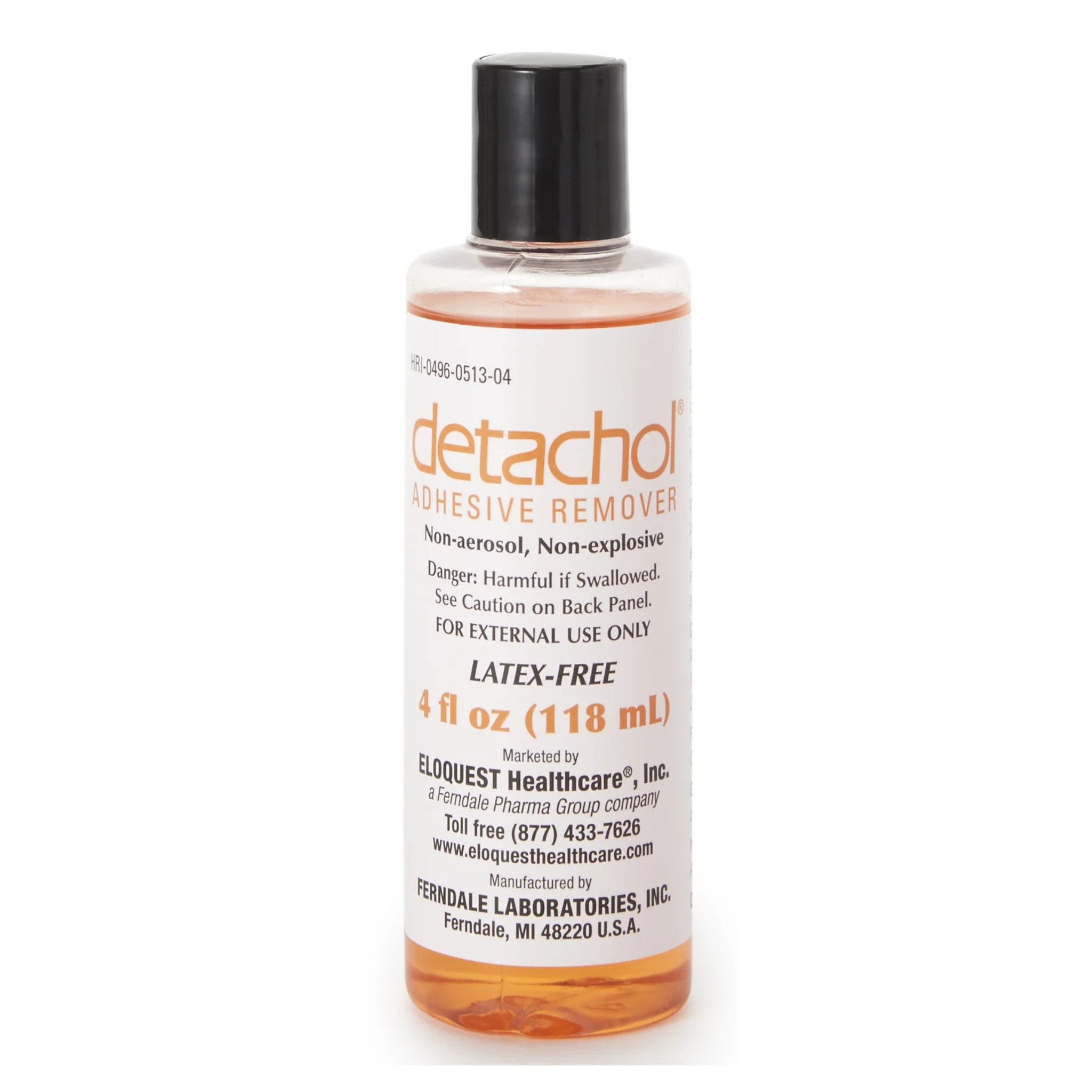 Ferndale Laboratories, Detachol® Adhesive Remover, Effective and Gentle Adhesive Removal for Skin, 4 Oz