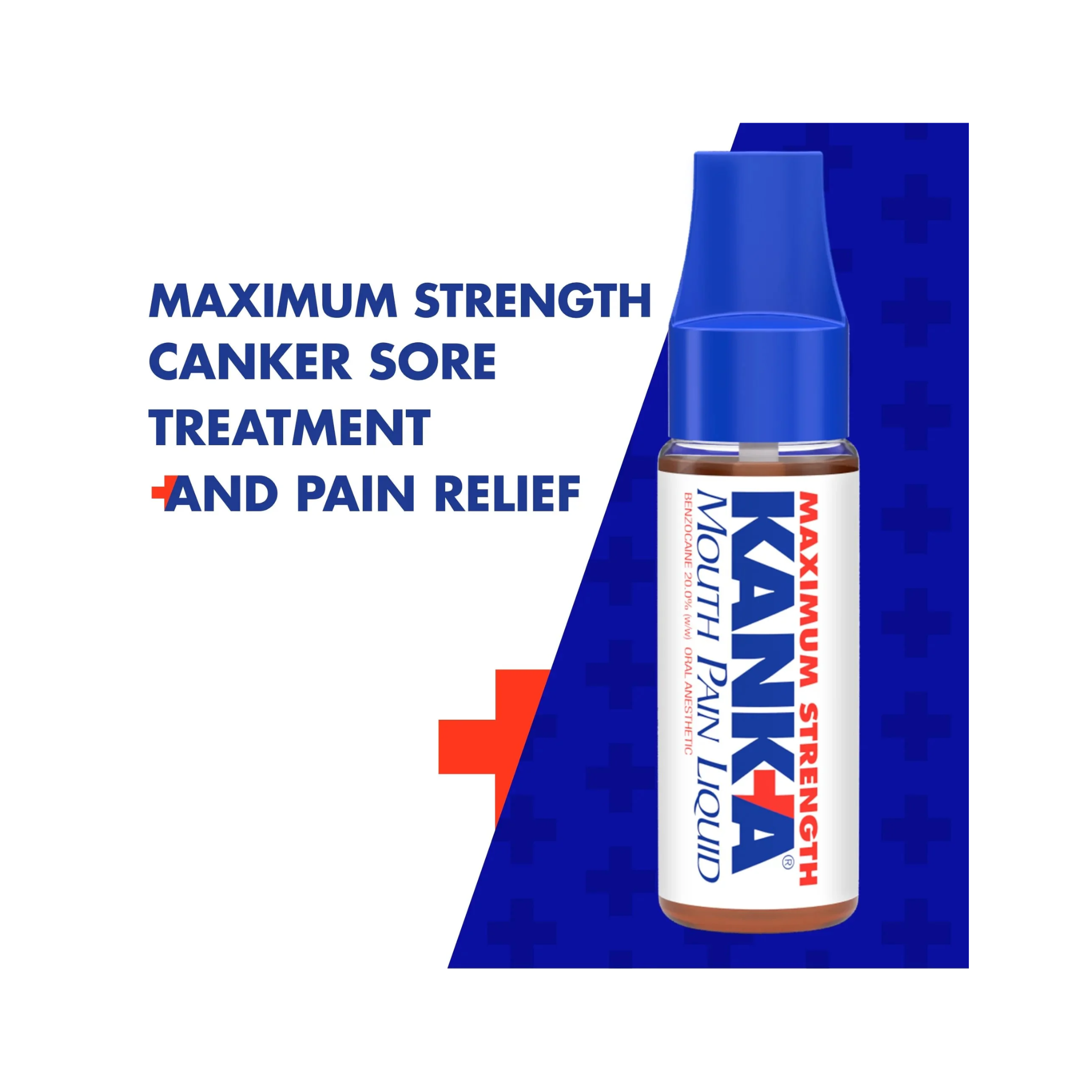 Kank-A, Oral Pain Relief Liquid, Fast-Acting Formula for Mouth Sores and Gum Pain, 0.33 oz, 1 Count