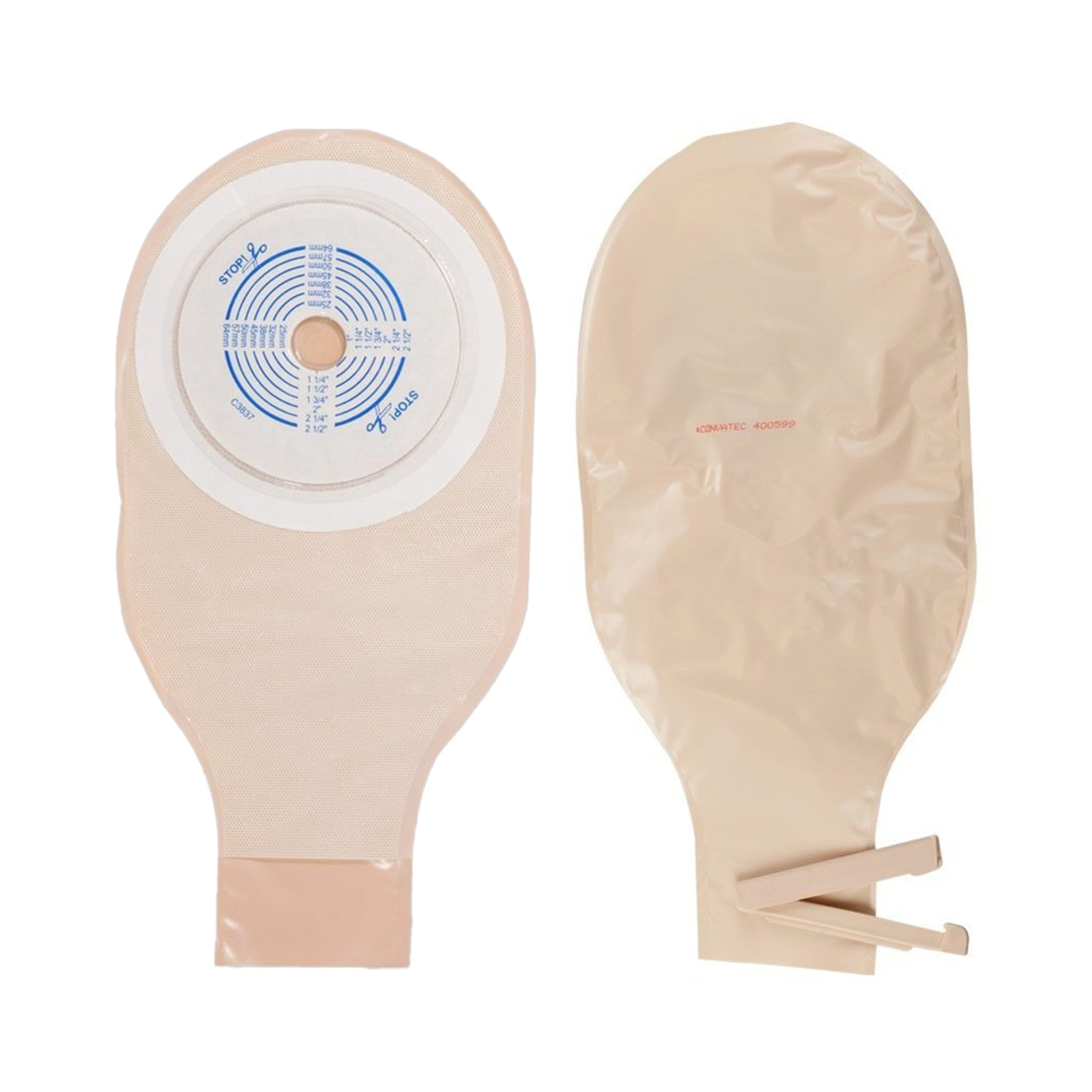 ConvaTec, ActiveLife One-Piece Drainable Colostomy Pouch, Flat Trim-to-Fit 3/4 to 2-1/2 Inch Stoma, Flexible with Secure Seal, 12 Inch Length, 10 Count, Beige