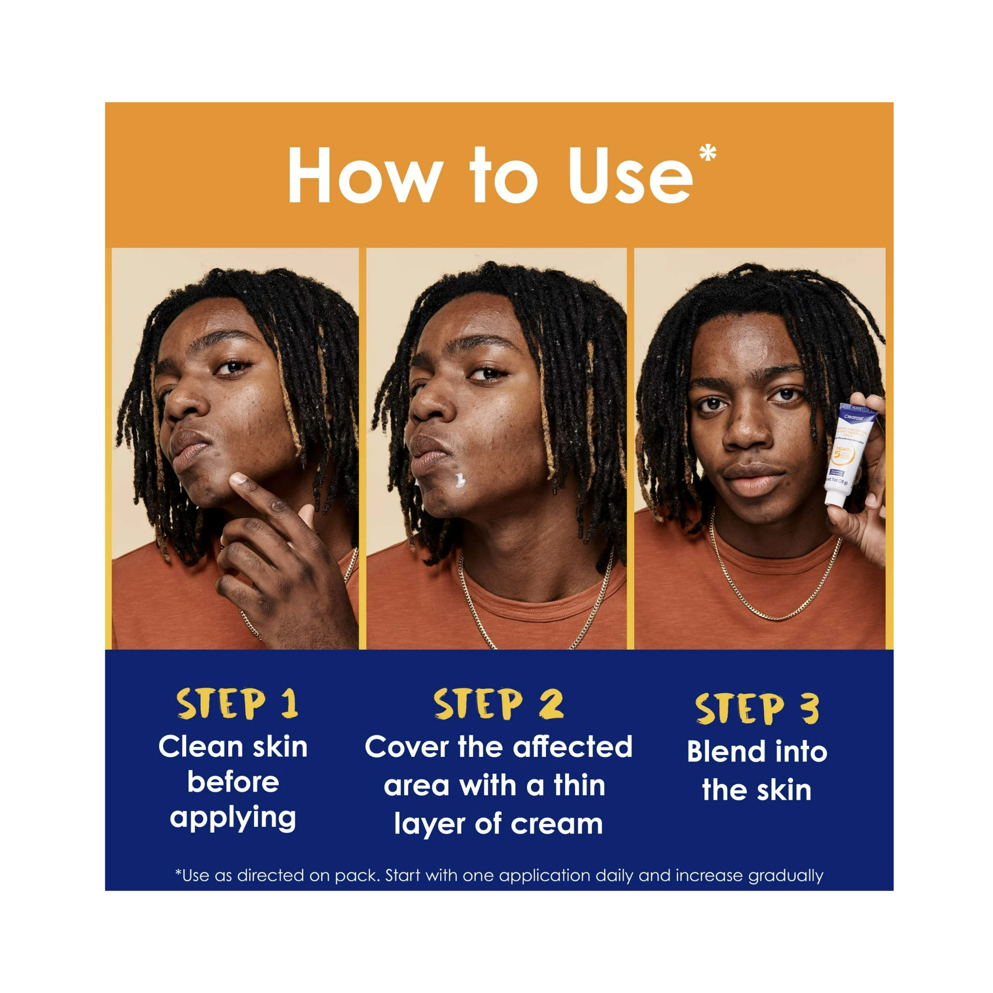 Clearasil, Benzoyl Peroxide Stubborn Acne Spot Treatment Cream, Fast-Acting Formula, 1 oz