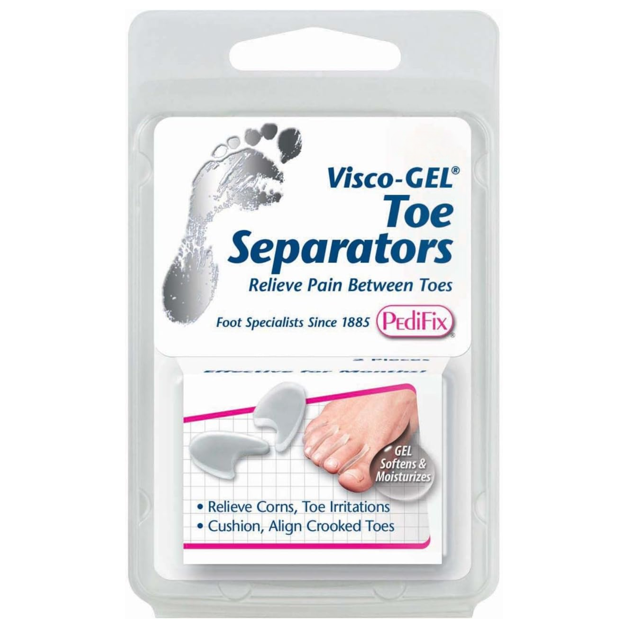PediFix, Visco-GEL Toe Separators, Small, Cushioned Comfort for Toe Alignment, 2 Each - Pharmaful