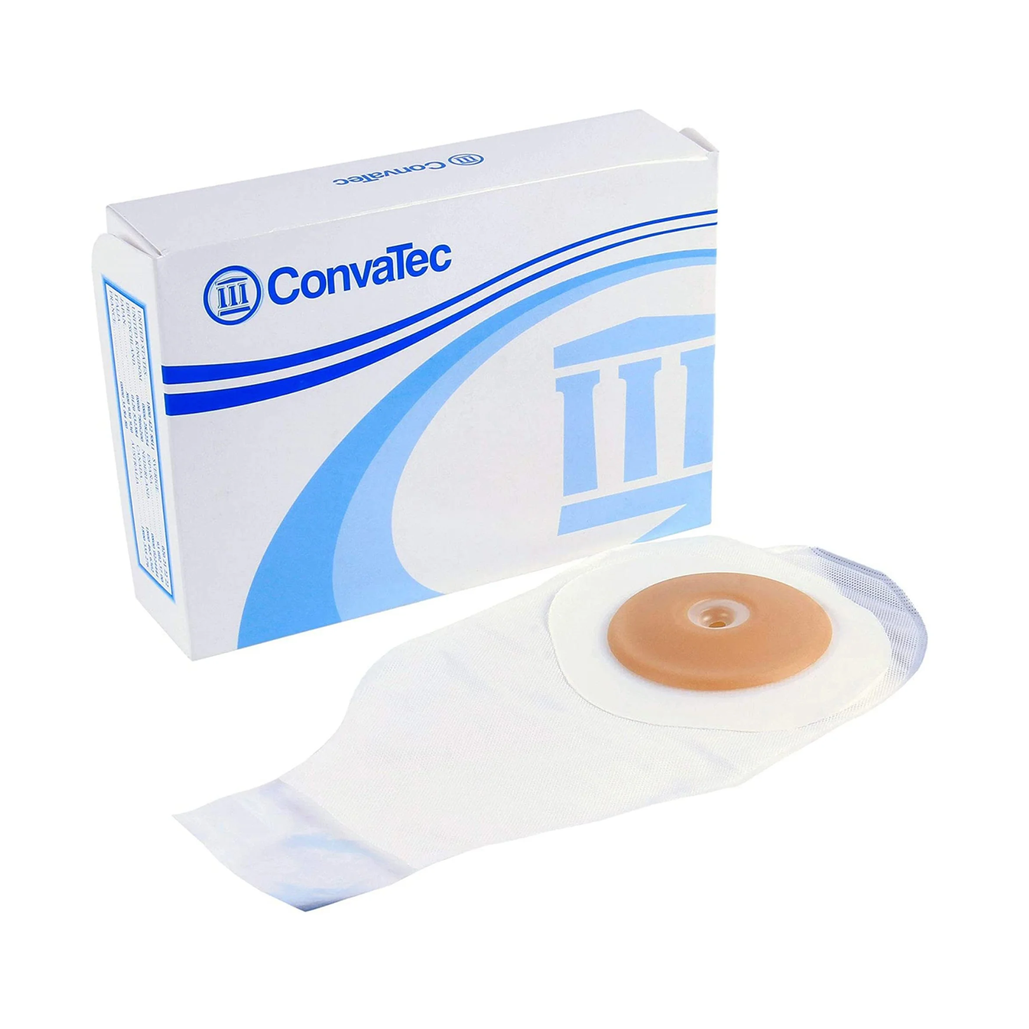 ConvaTec, ActiveLife One-Piece Colostomy Pouch, Flat Pre-Cut Drainable System, 12 Inch Length, 1 Inch Stoma, 5 Count, White