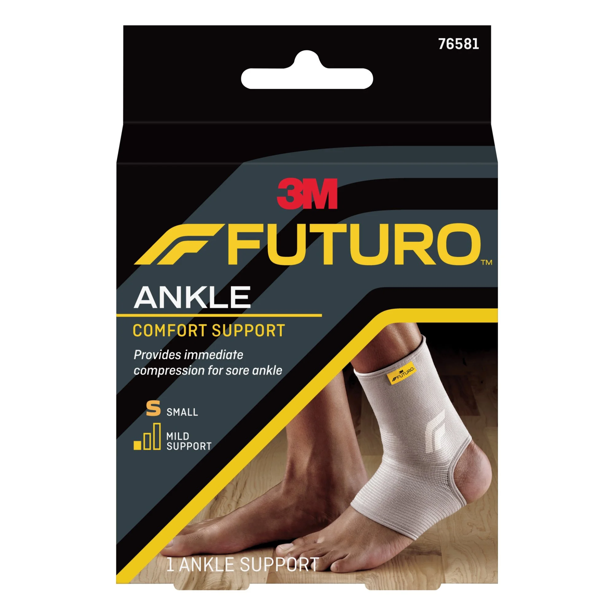 3M, Futuro Comfort Lift Ankle Brace, Lightweight and Adjustable Support for Foot Protection, Small