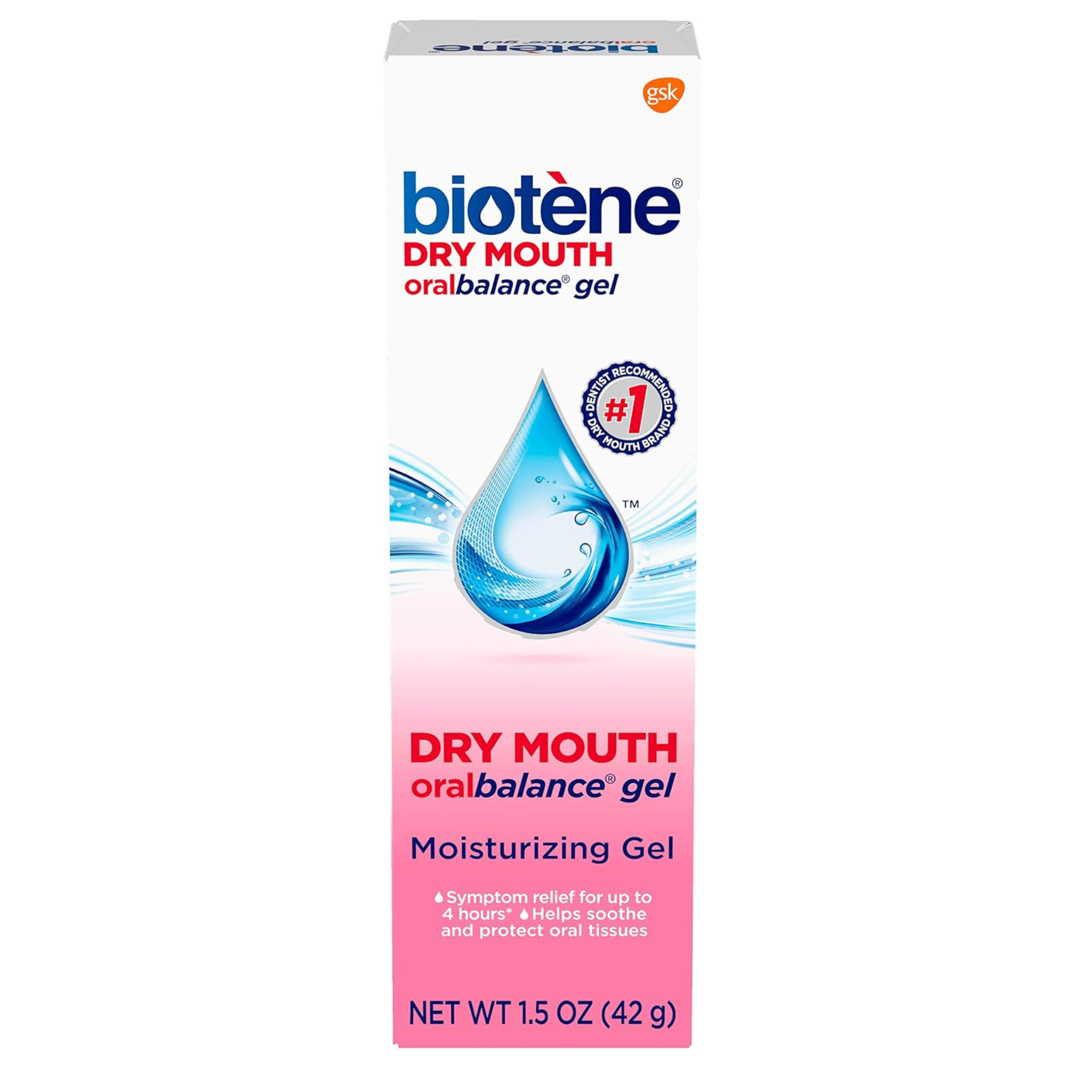 Biotene, Oral Balance Alcohol-Free Dry Mouth Moisturizing Gel, Unflavored for Adults and Children, 1.5 oz