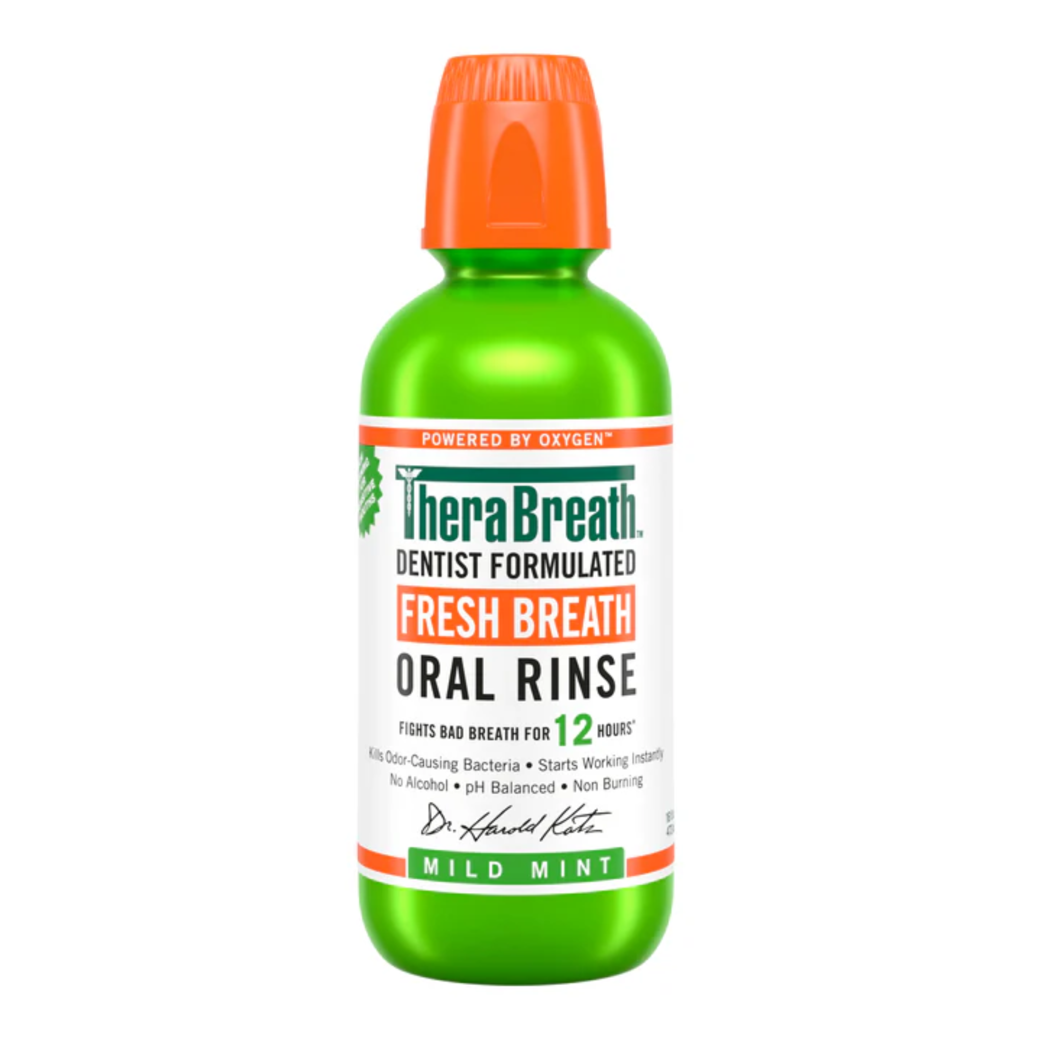 TheraBreath, Fresh Breath Mouthwash, Mild Mint Flavor, Alcohol-Free for Adults, 16 fl oz