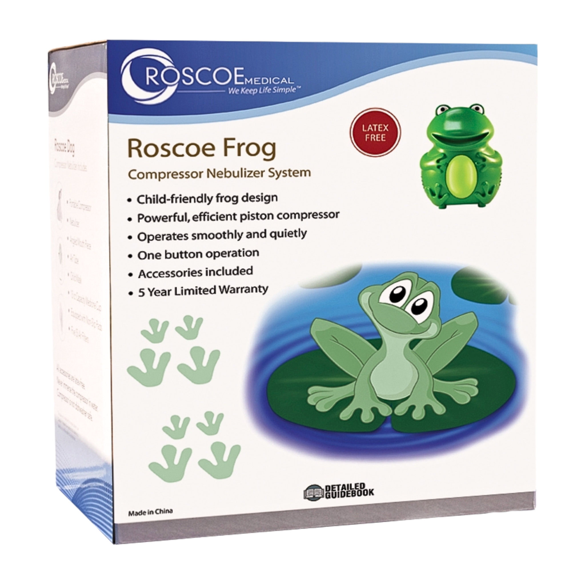 Roscoe Medical, Compressor Nebulizer System, Frog Design with Small Volume Medication Cup and Pediatric Aerosol Mask, 1 Count