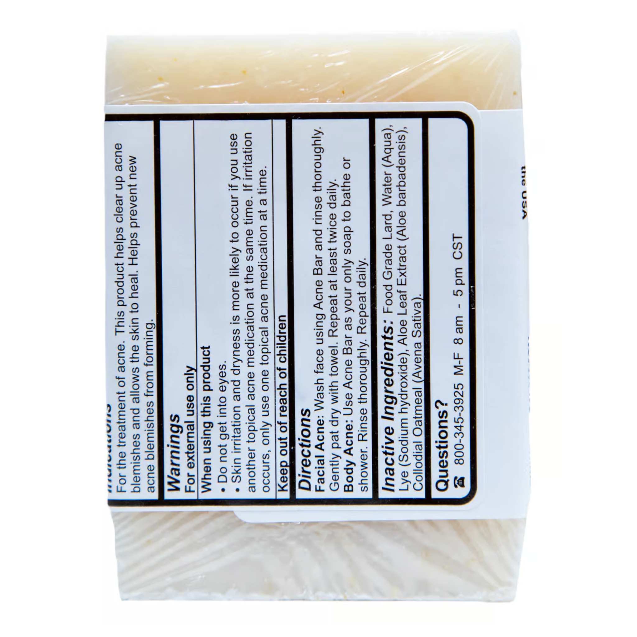 Grandma's Pure & Natural, Secrets of Suzanne Acne Bar, Gentle and Effective Skin Care for Acne, 4 fl oz
