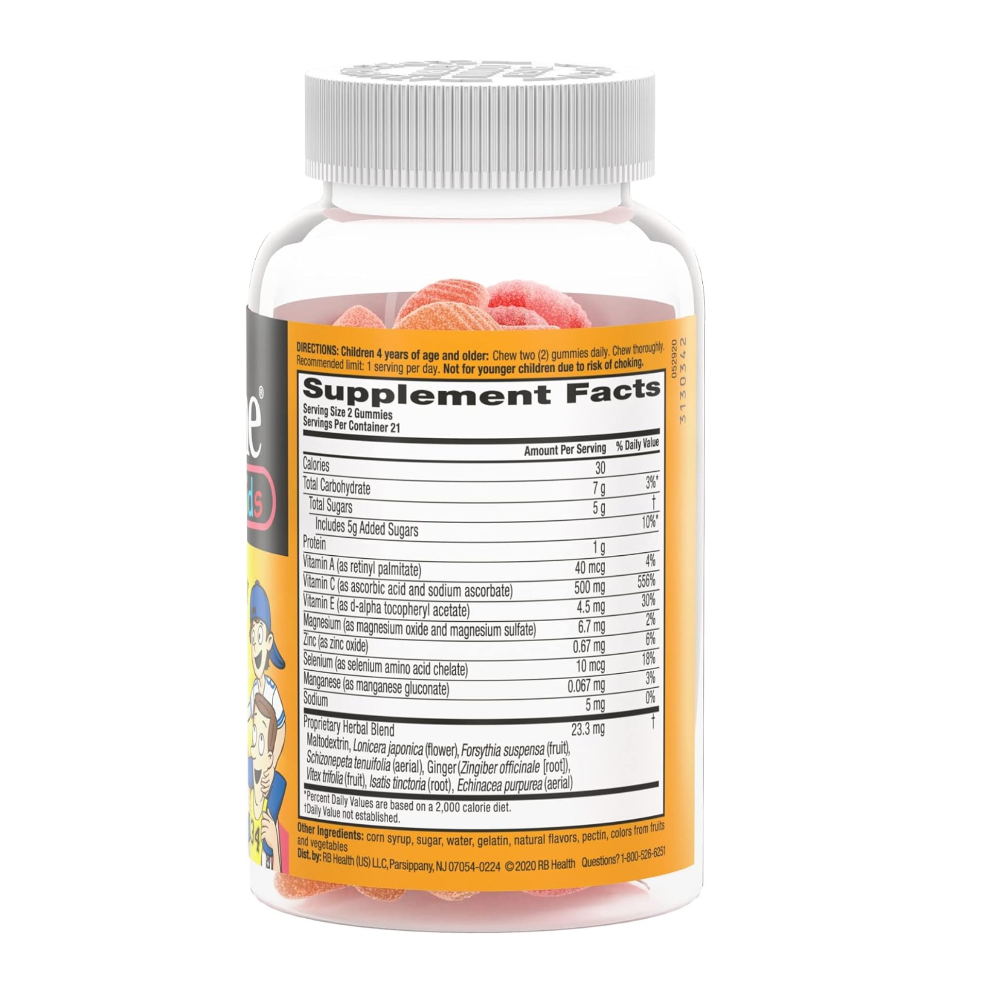 Airborne Kids, 500mg Vitamin C Gummies, Immune Support Multivitamin Supplement, Assorted Fruit Flavor, 42 Ct