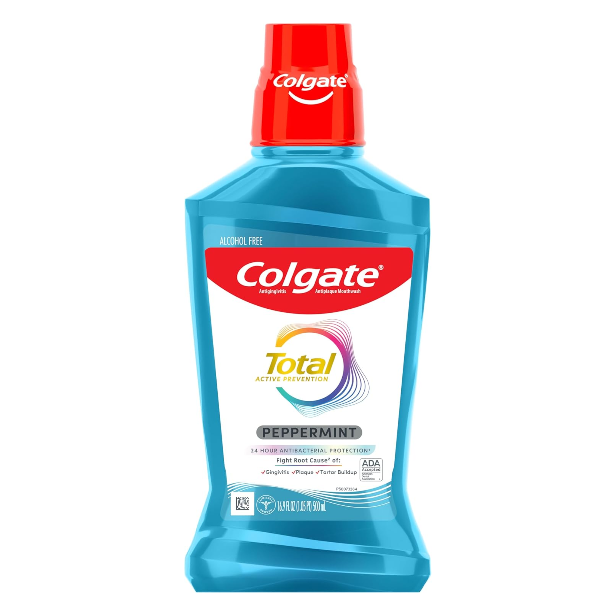 Colgate, Total Pro-Shield Alcohol-Free Mouthwash, Peppermint Flavor, Antibacterial Protection & Fresh Breath, 16.9 fl oz