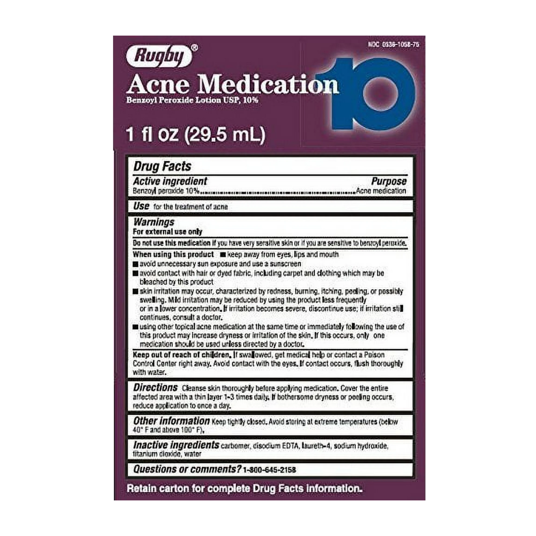 Benzoyl, 10% Acne Treatment Lotion, Maximum Strength Formula for Clear Skin, 1 oz