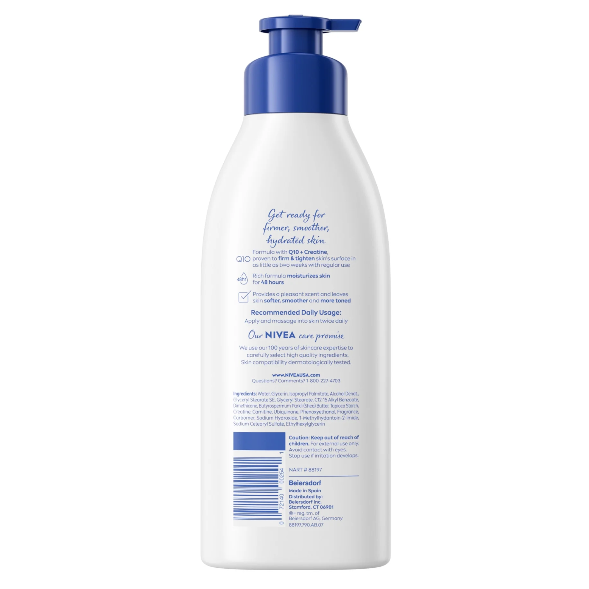 NIVEA, Skin Firming Hydration Body Lotion, with Q10 & Shea Butter, 16.9 fl oz Pump Bottle - Pharmaful