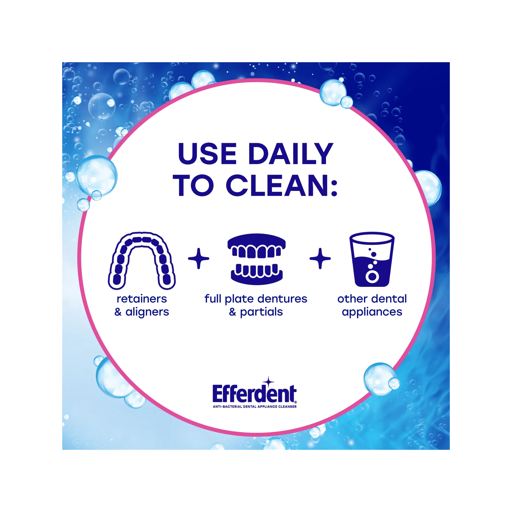 Efferdent, Retainer & Denture Cleaner Tablets, Complete Clean Formula for Denture & Retainer Care, 44 Count