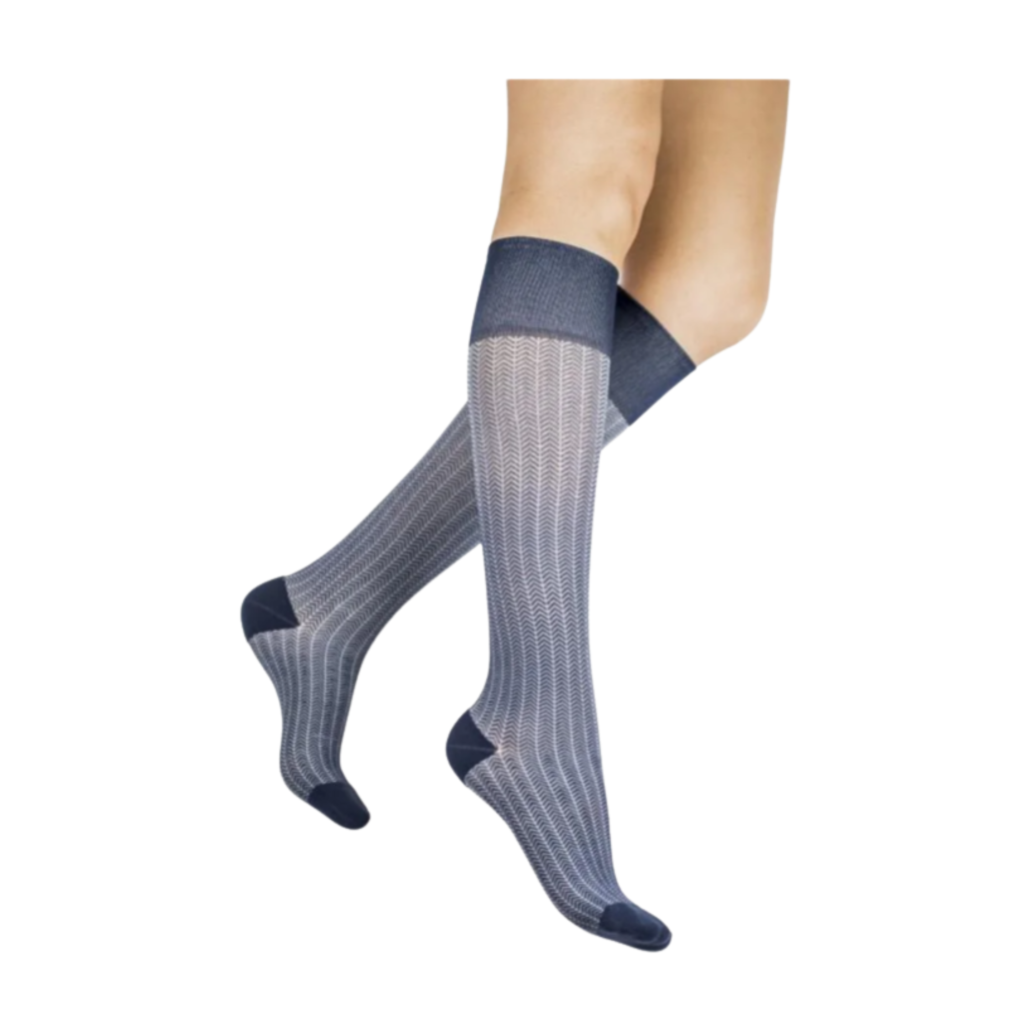 Dr. Comfort, Rejuva Knee-High Compression Socks, Herringbone Pattern, 20-30 mmHg, Vein Support, Unisex, Extra Large, Marine