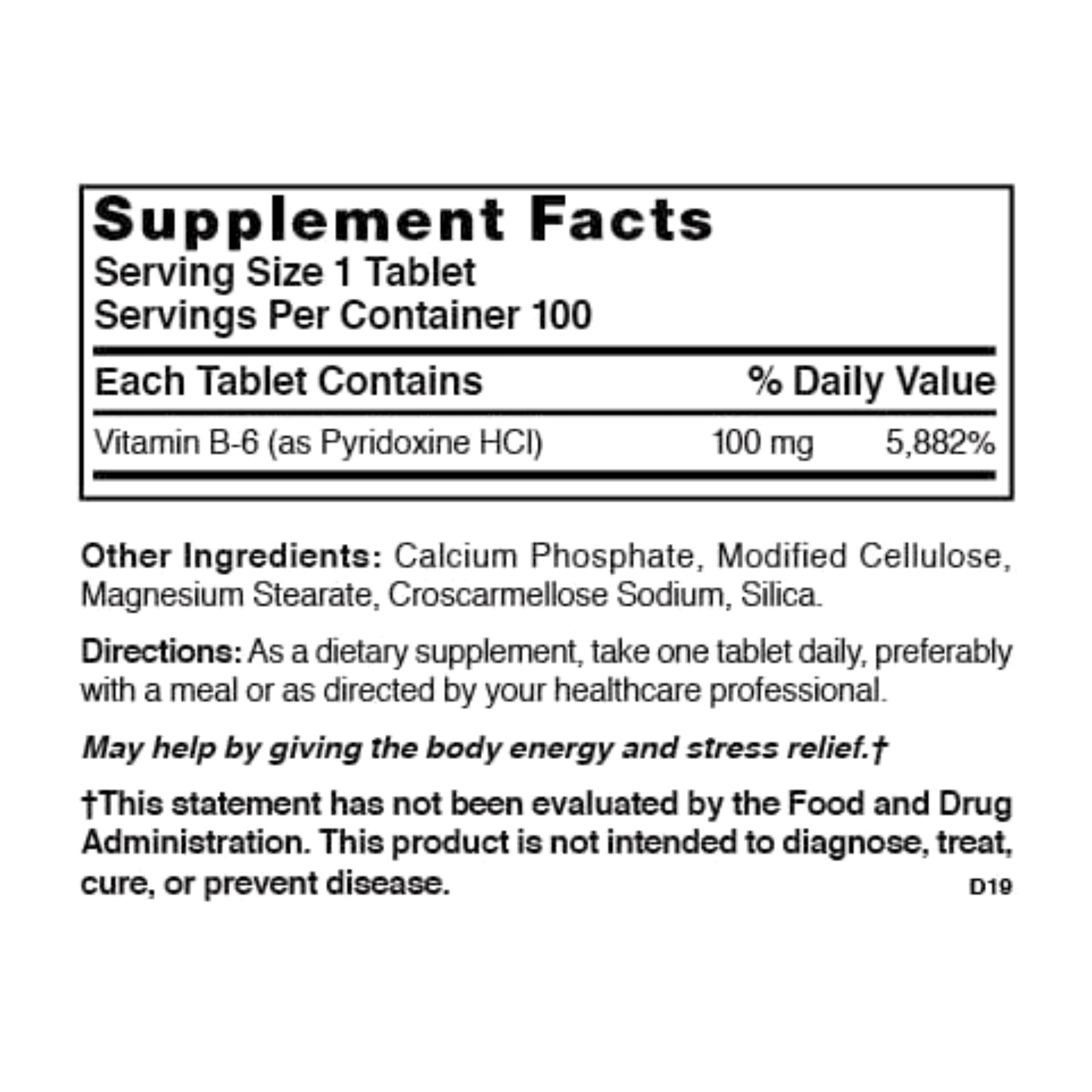 Nature’s Blend, Vitamin B6 100 mg Tablets, Nervous System & Energy Support, 100 Count - Pharmaful
